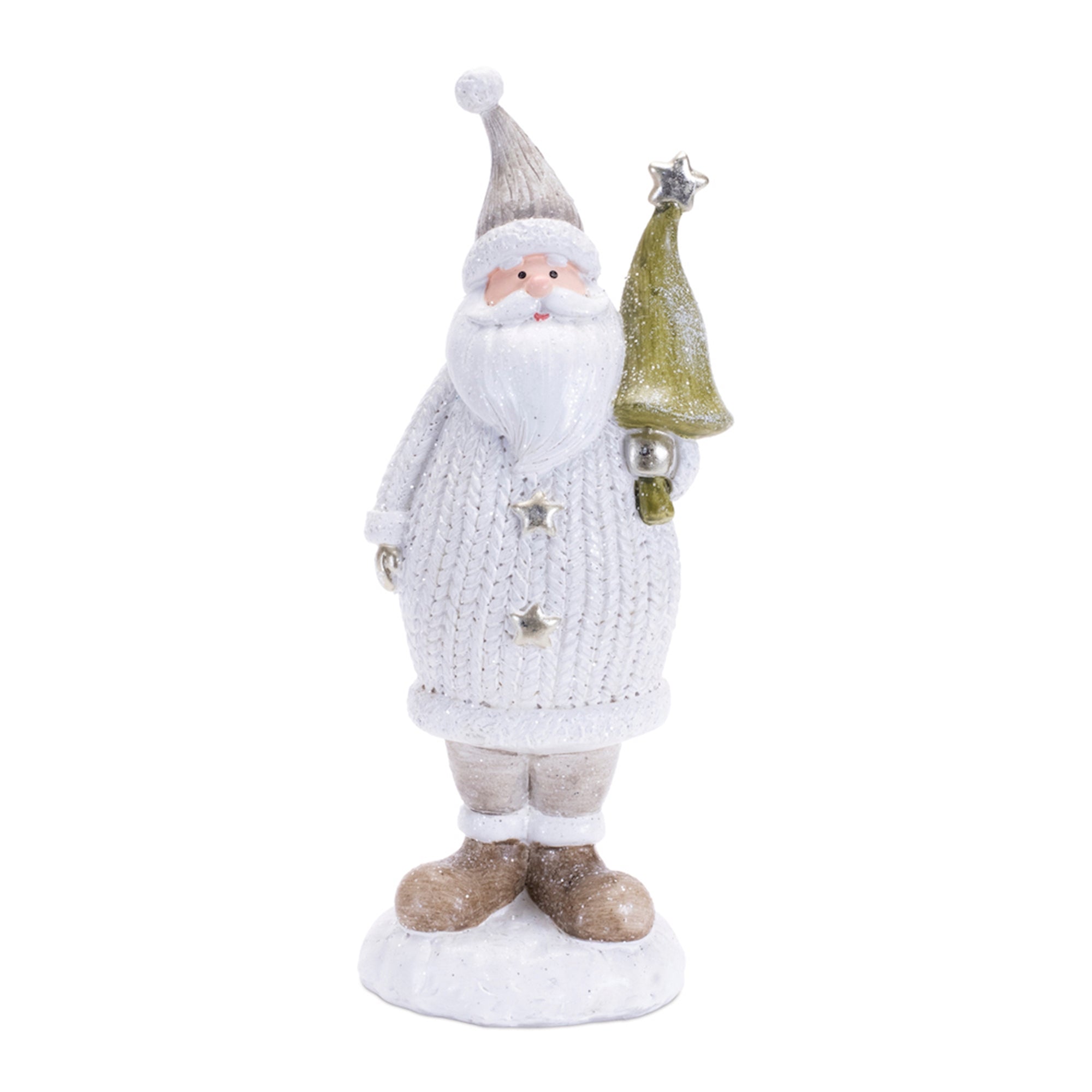 Sweater Santa Figurine with Tree (Set of 2)