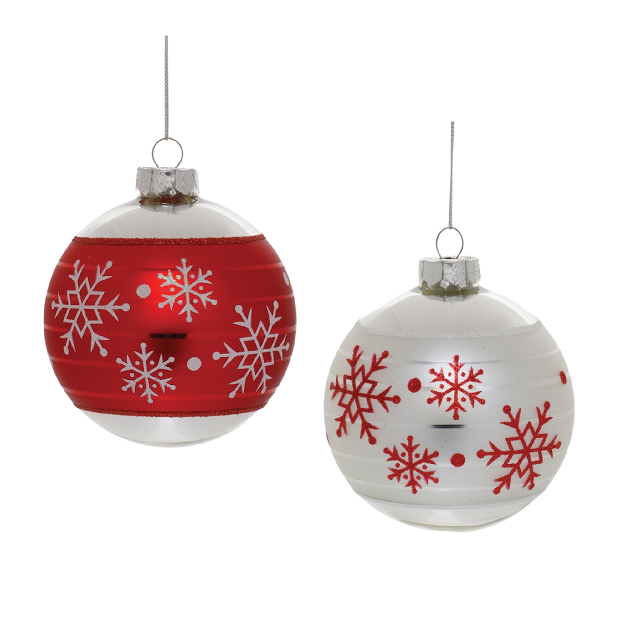 Snowflake Glass Ball Ornament (Set of 6)