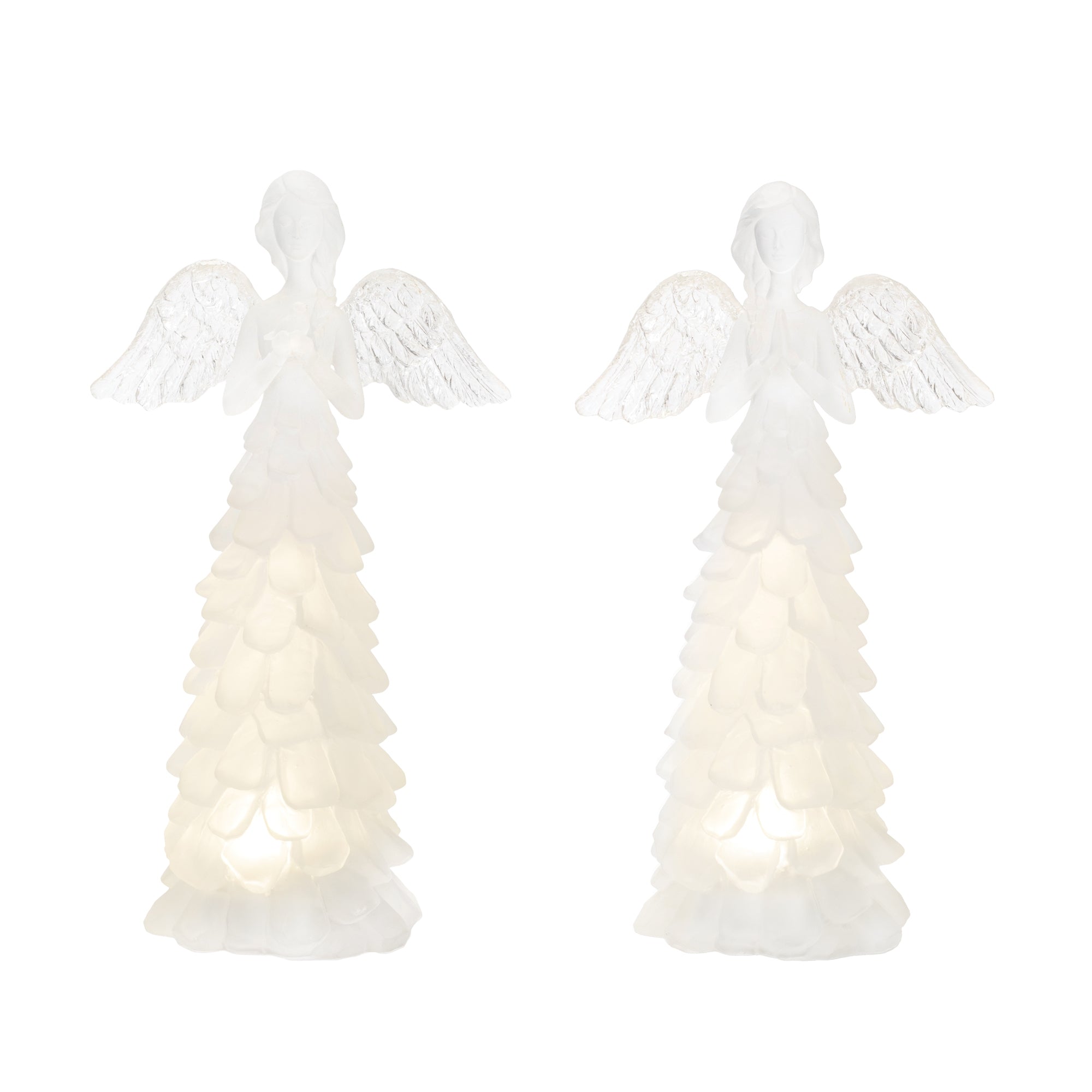 LED Frosted Angel Figurine (Set of 4)