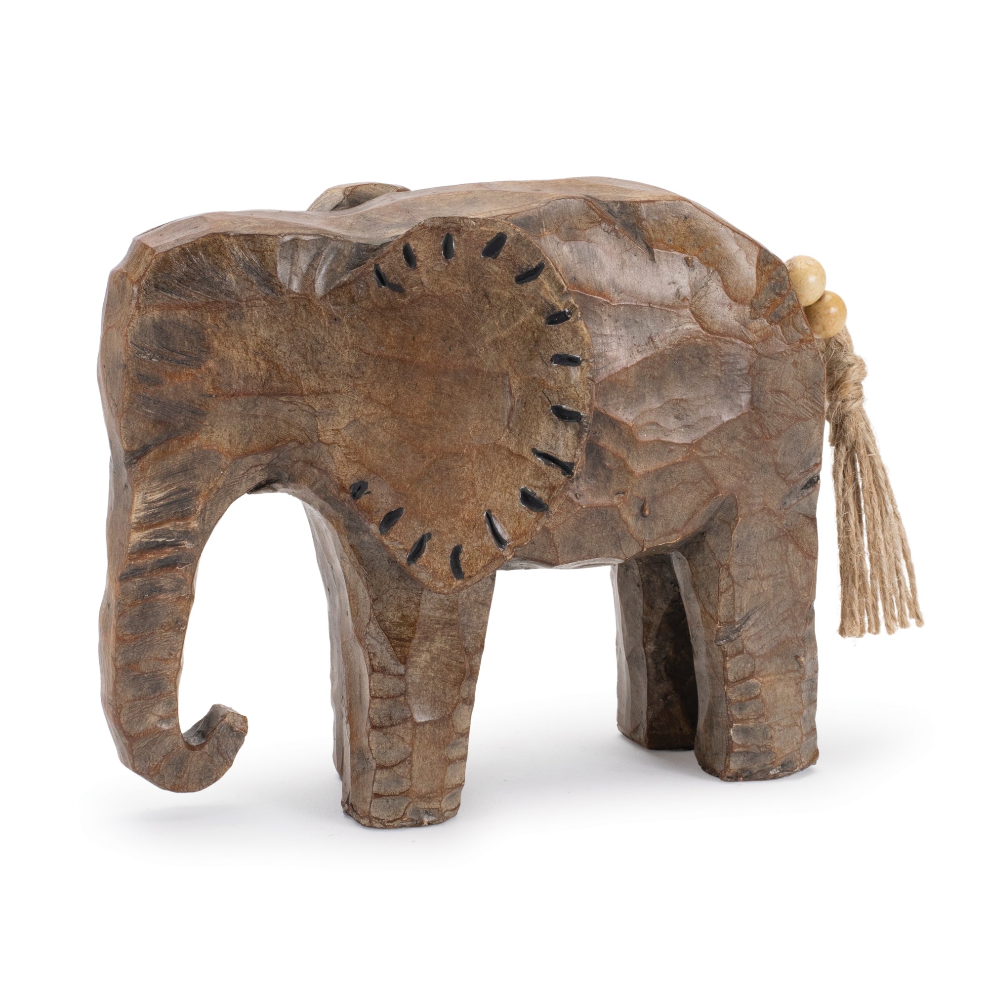 Carved Elephant Decor (Set of 2)