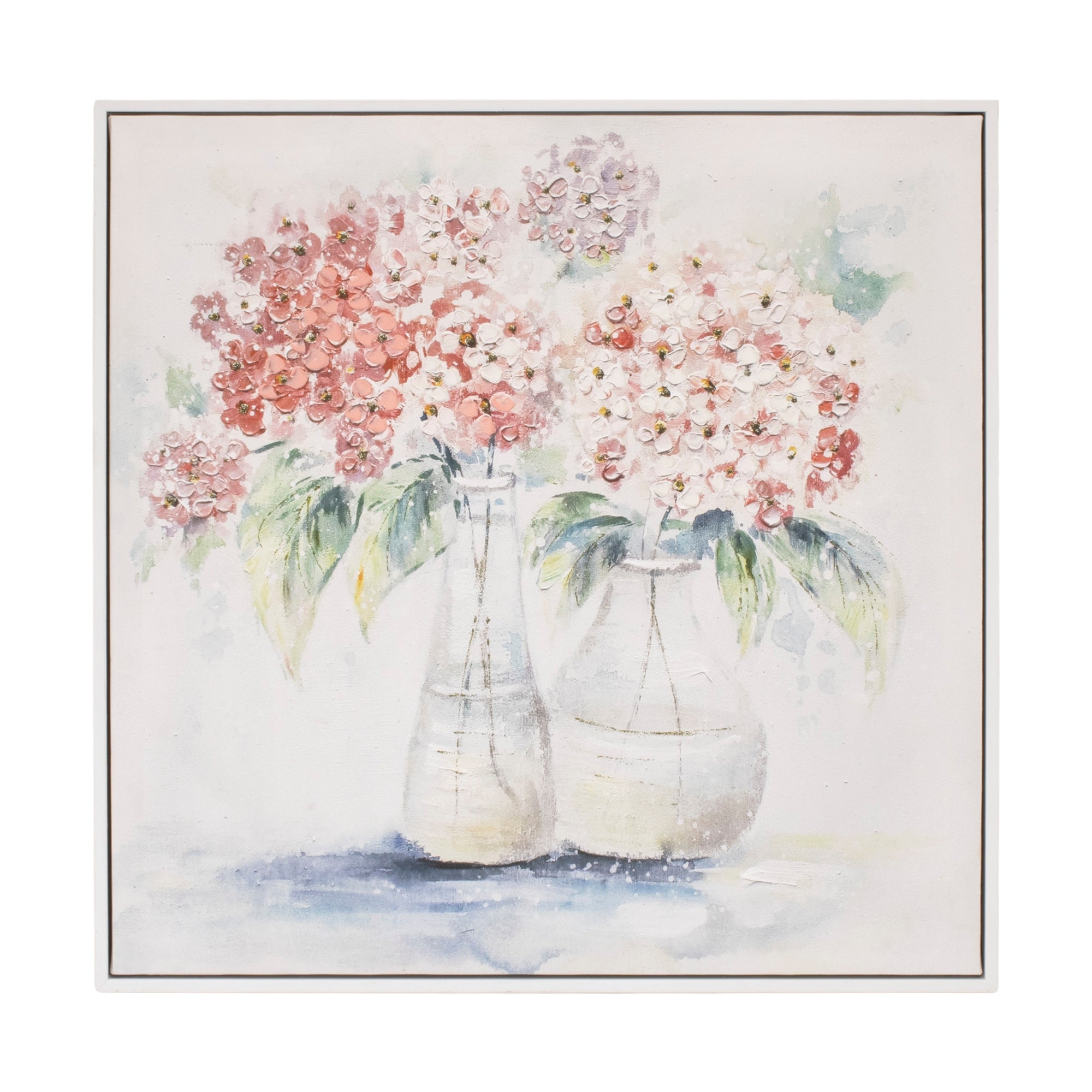 Hydrangea Floral Vase Print 20"SQ