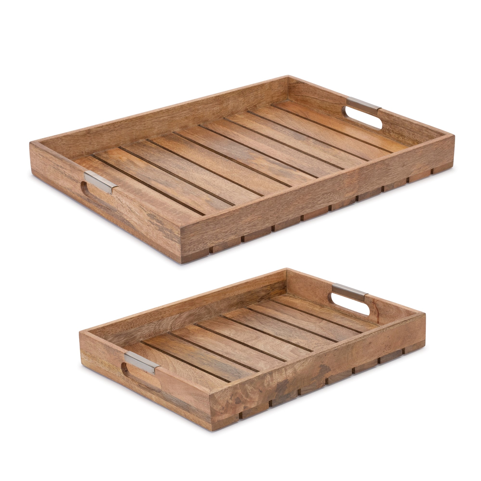 Natural Wood Tray (Set of 2)