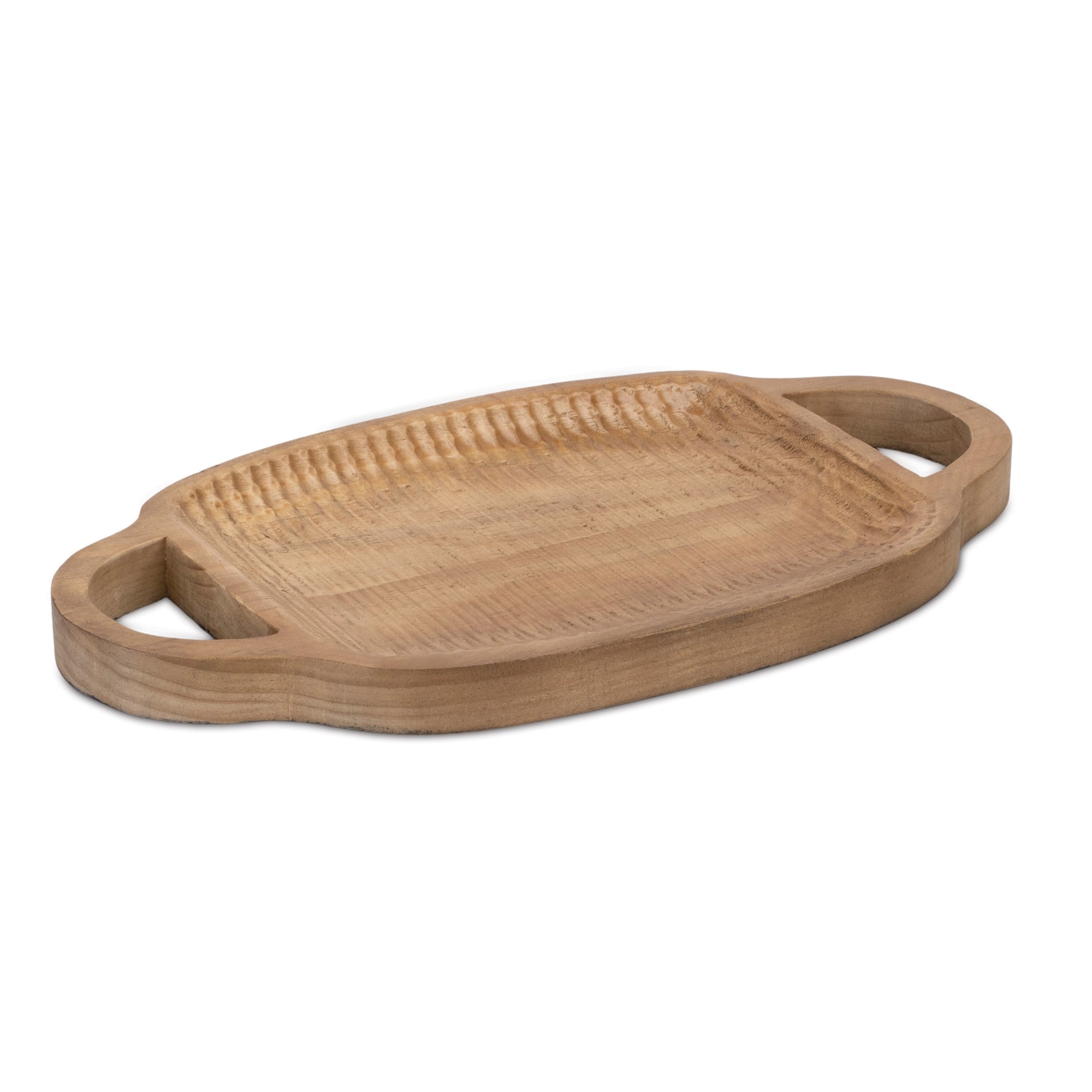 Pine Wood Tray with Handles 17.5"L