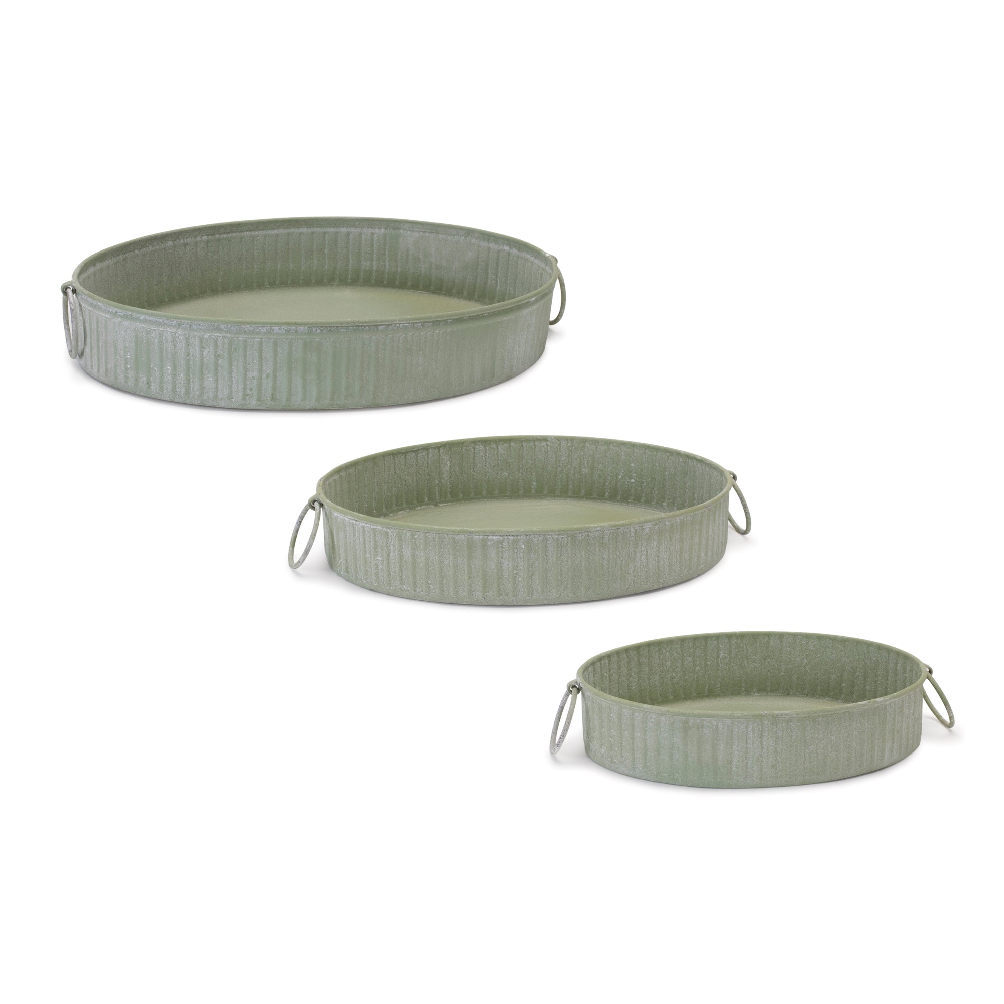 Round Iron Metal Tray (Set of 3)