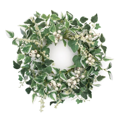 Mixed Foliage and Berry Candle Ring 18.5"D Polyester (Fits a 6" Candle)