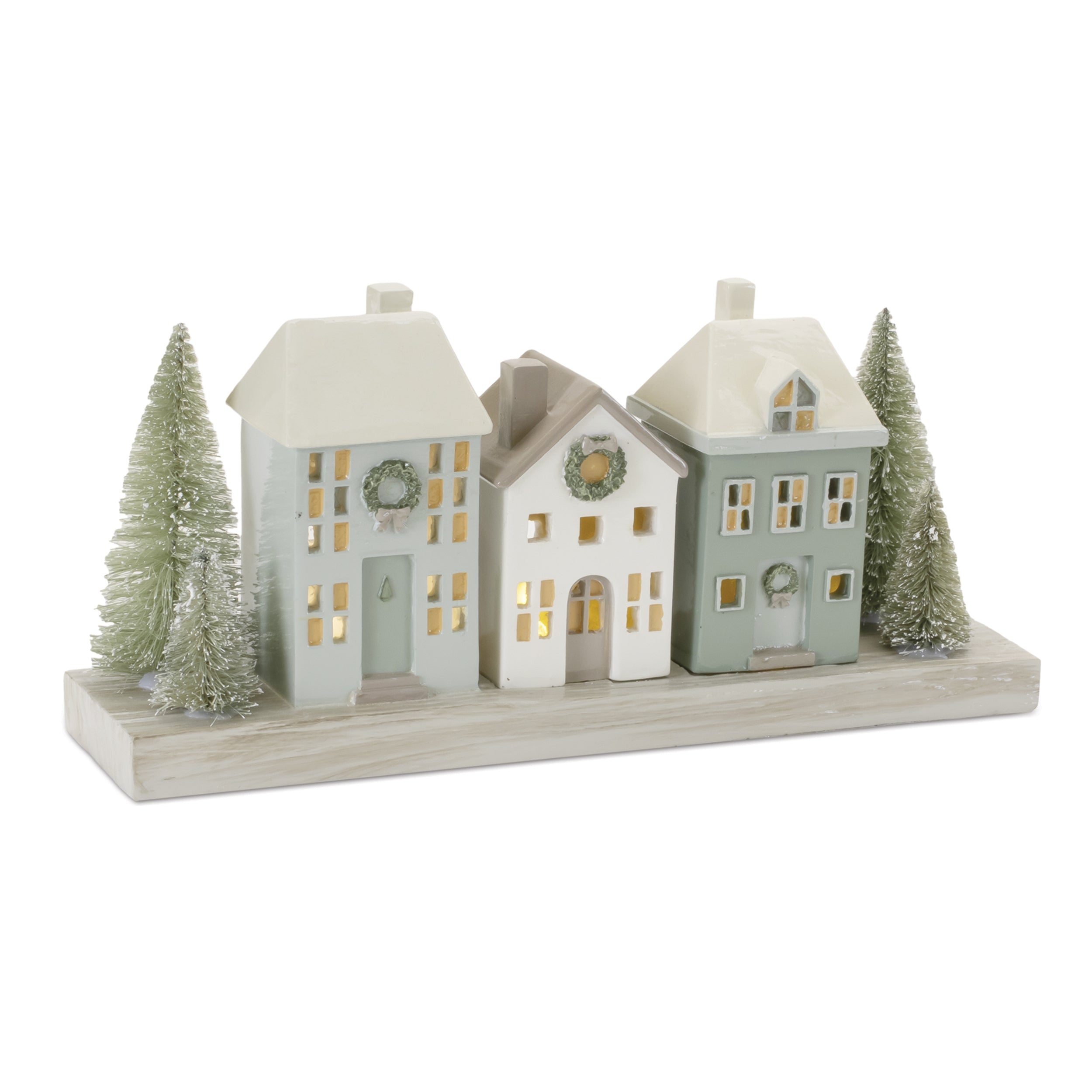 LED Houses 11.75"L x 5.5"H Resin 2 AAA Batteries Not Included