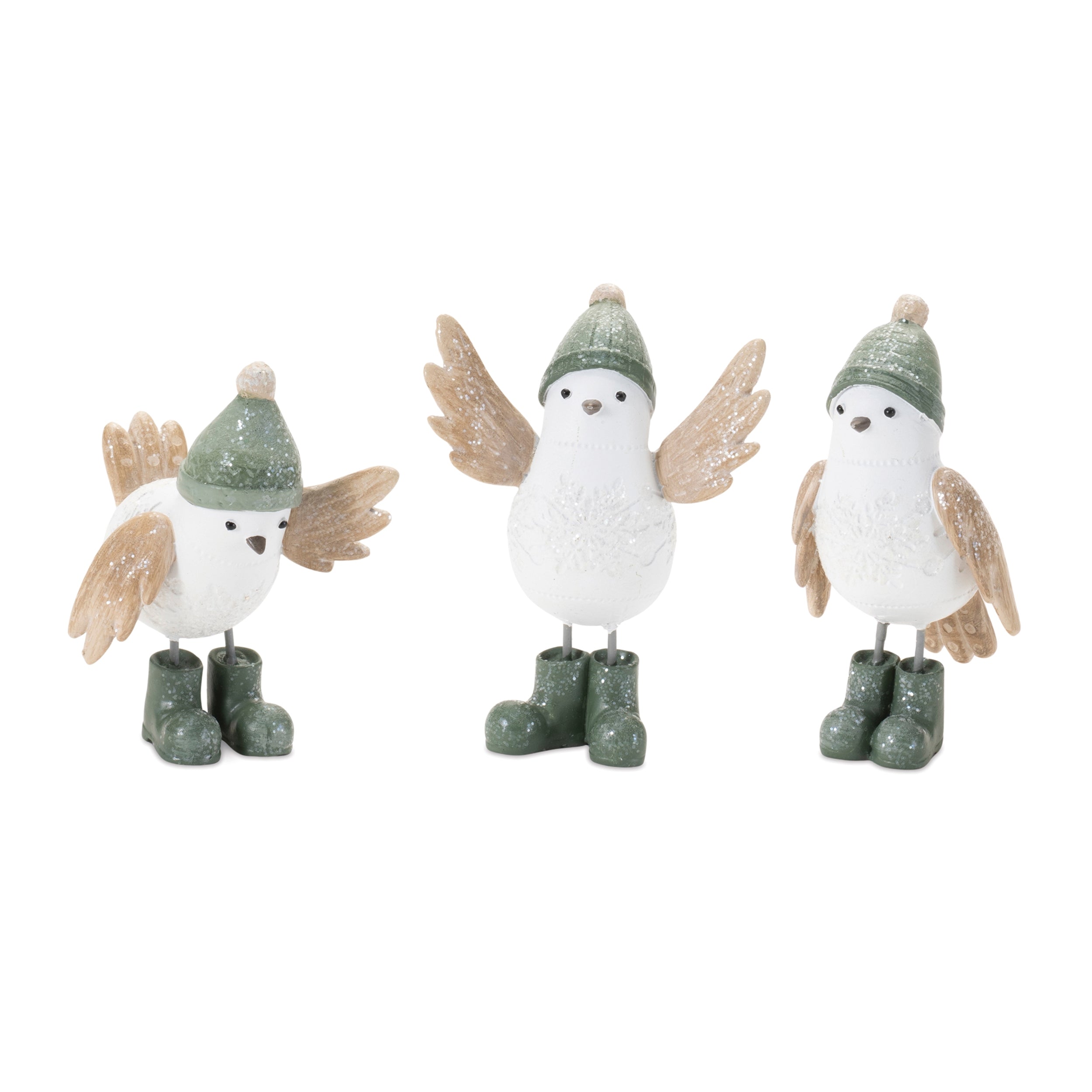 Winter Bird (3 Asst) 2.5"H, 3.5"H, 4.5"H Resin