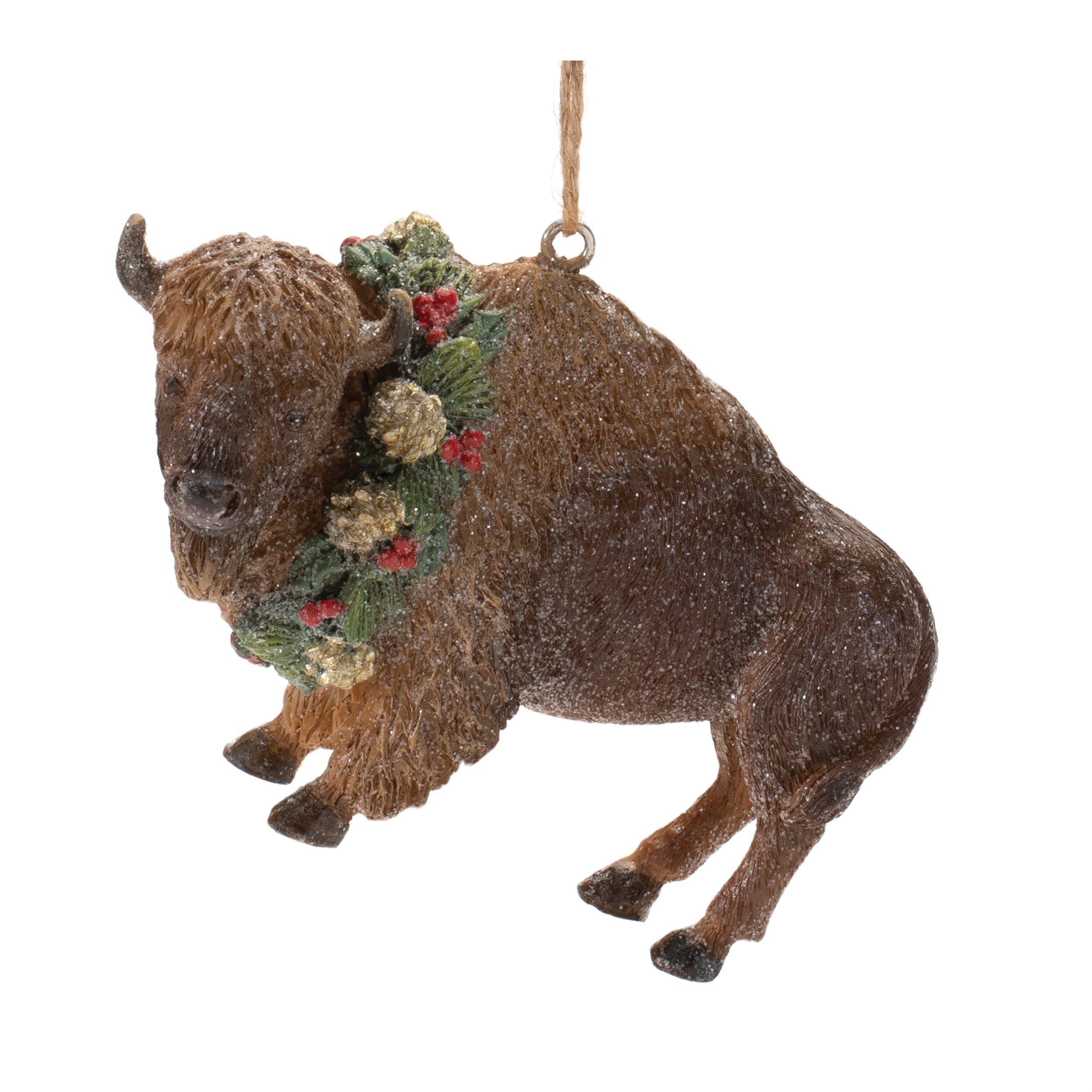 Bison Ornament 4"L x 2.75"H Resin