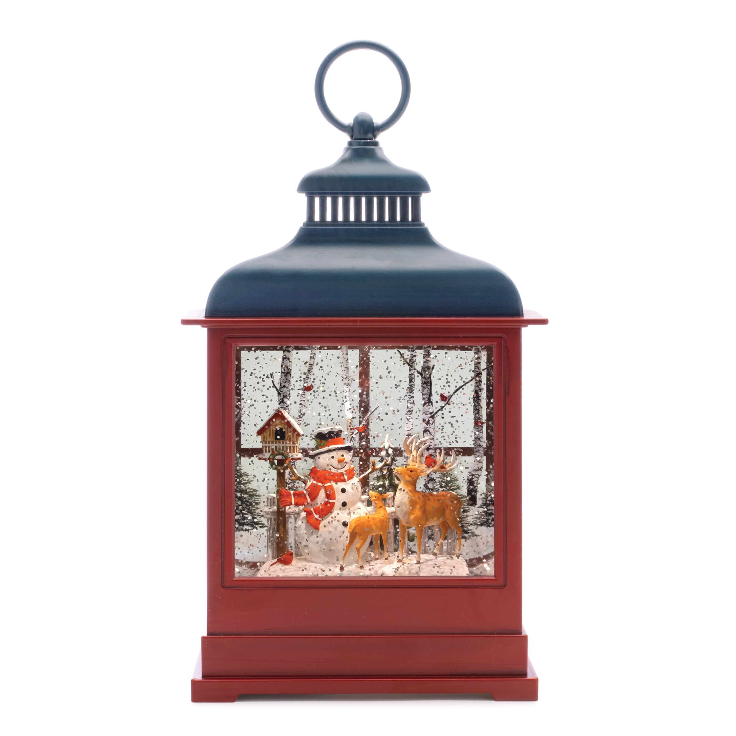 Snow Globe w/Snowman and Deer 12"H Plastic 3 AA Batteries Not Included/USB Cord Included 6 Hr Timer