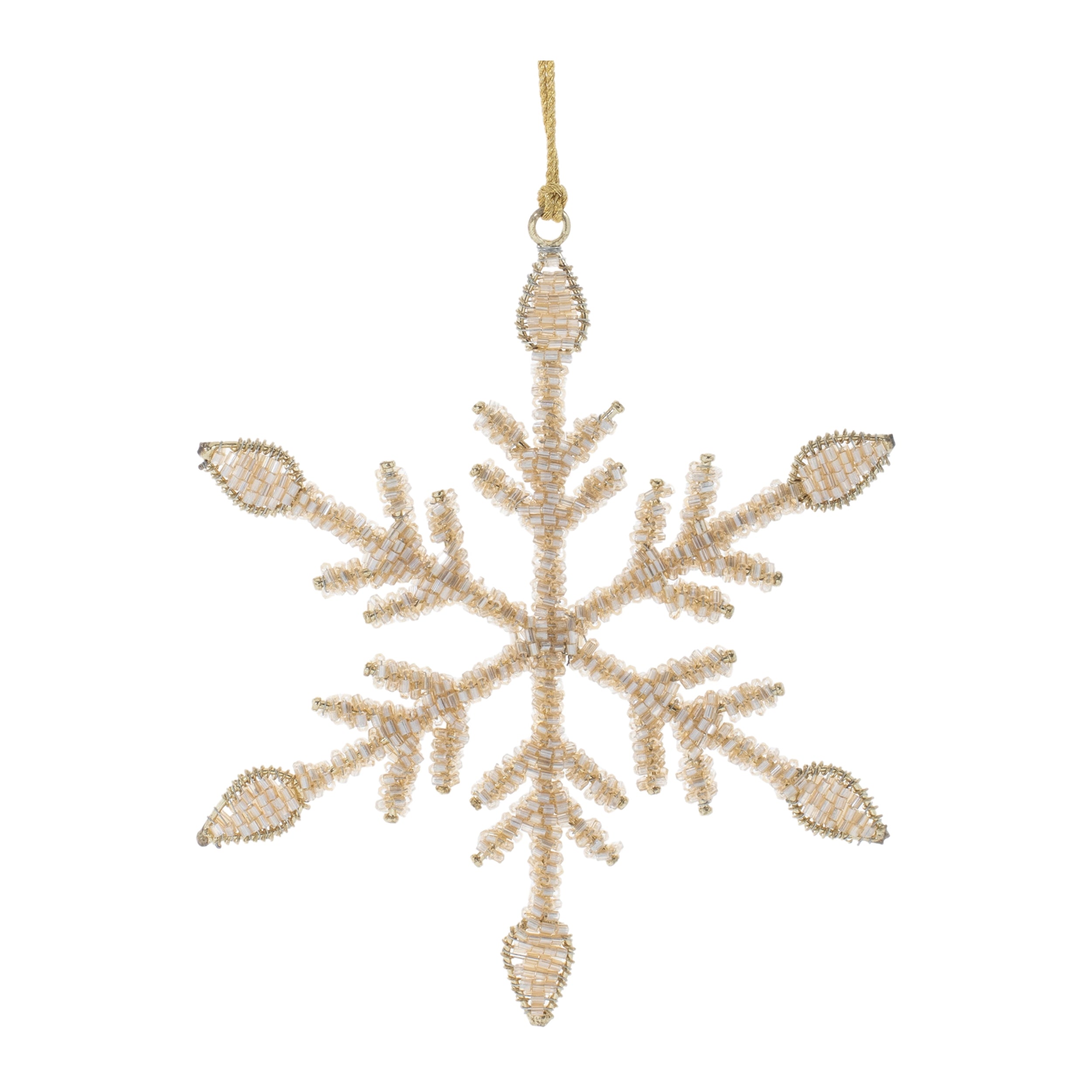 Snowflake Ornament (Set of 12) 6"H Iron/Glass Beads