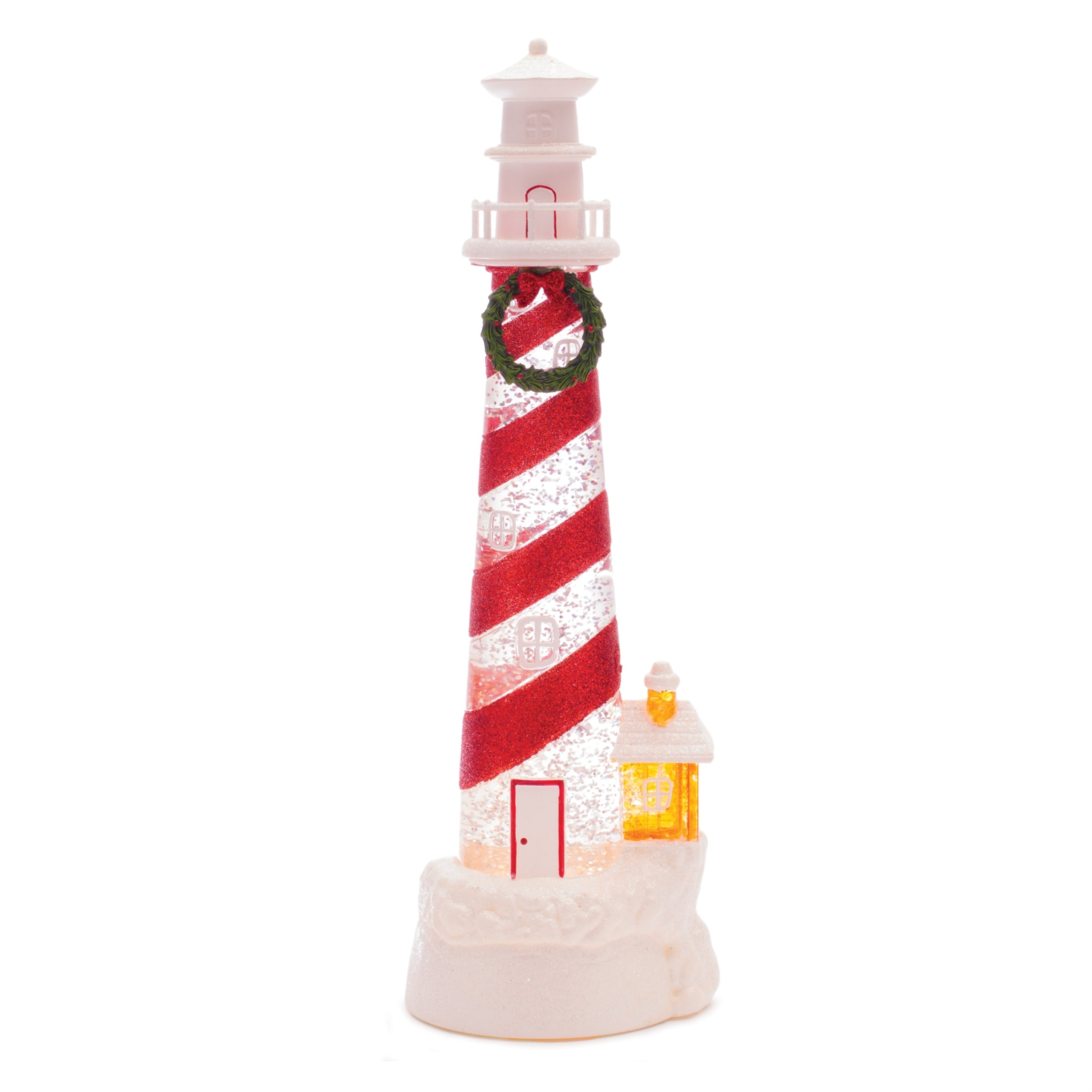 LED Snow Globe Lighthouse 11.5”H 3 AA Batteries Not Included 6 Hr Timer