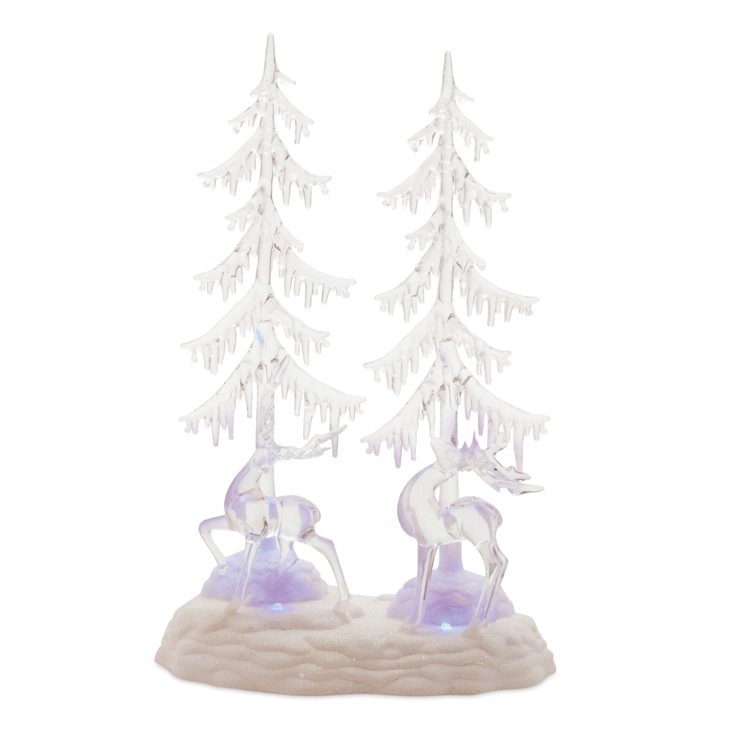 LED Tree and Deer 15"H Plastic 3 AA Batteries Not Included/USB Cord Included 6 Hr Timer