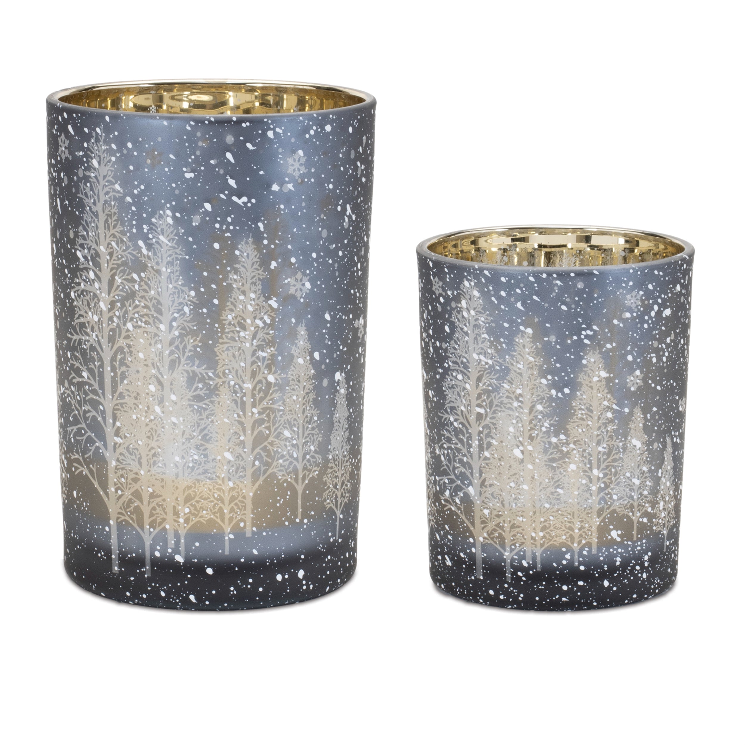 Candle Holder (Set of 2) 4.5"H, 6.5"H Glass
