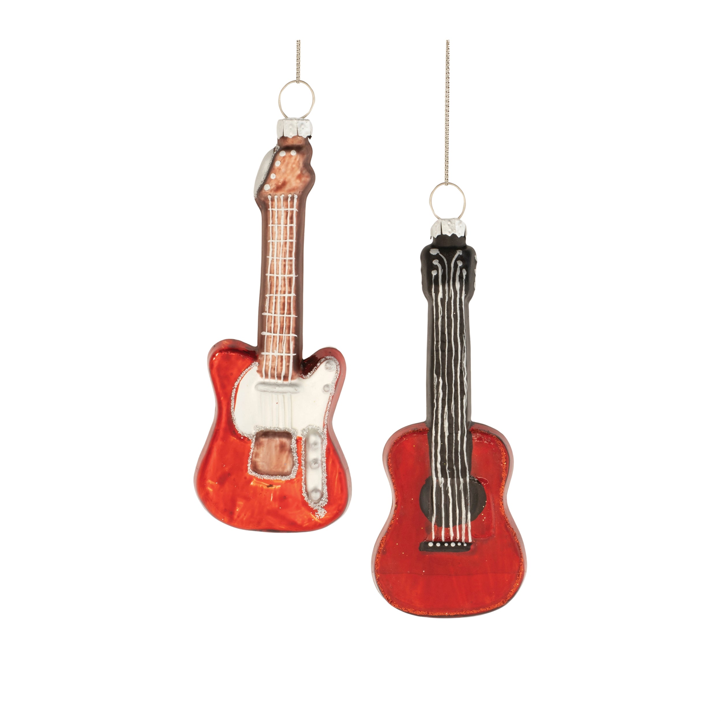 Guitar Ornament (S/2) 4.5”H Glass