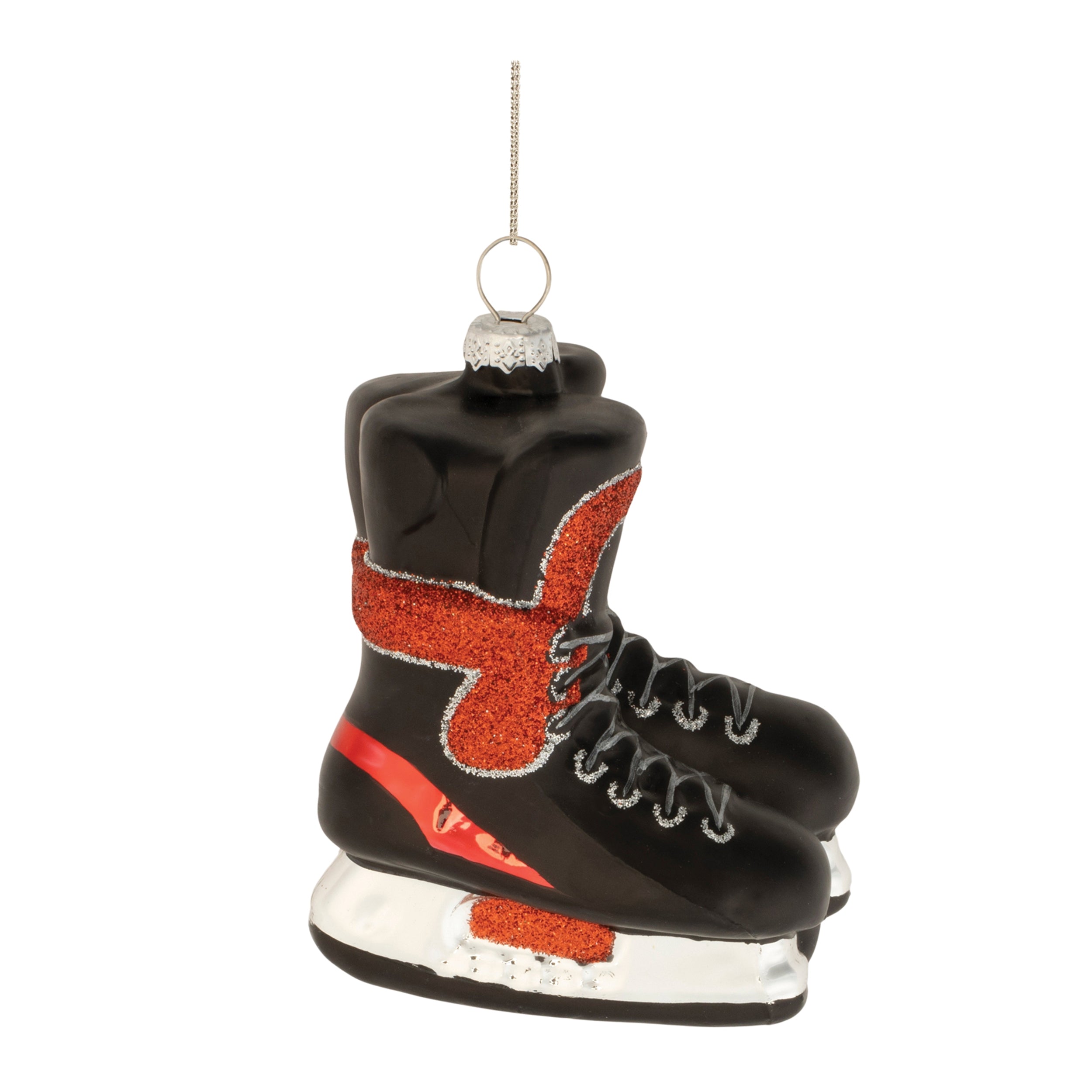 Skate Ornament 4”H Glass