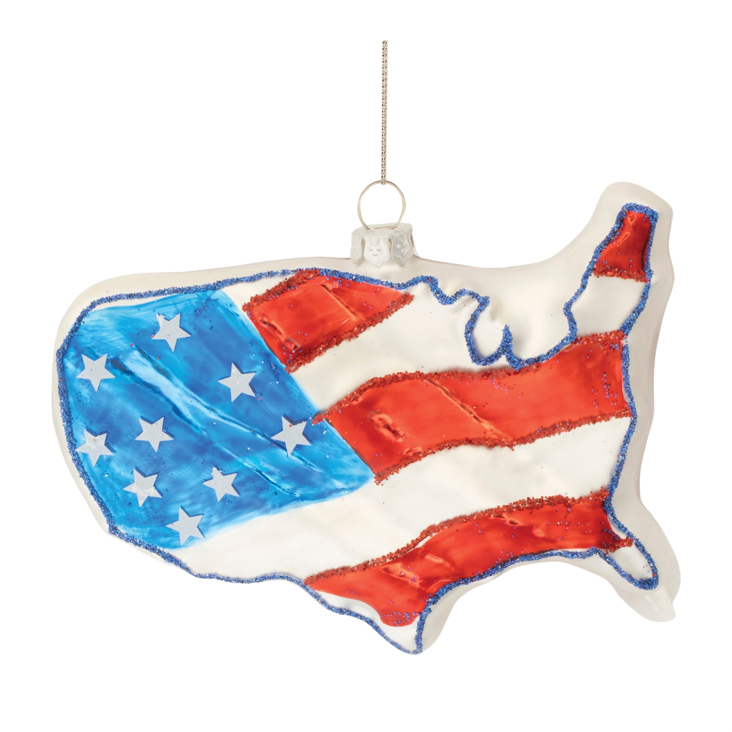 United States Ornament 4.5"L x 3"H Glass