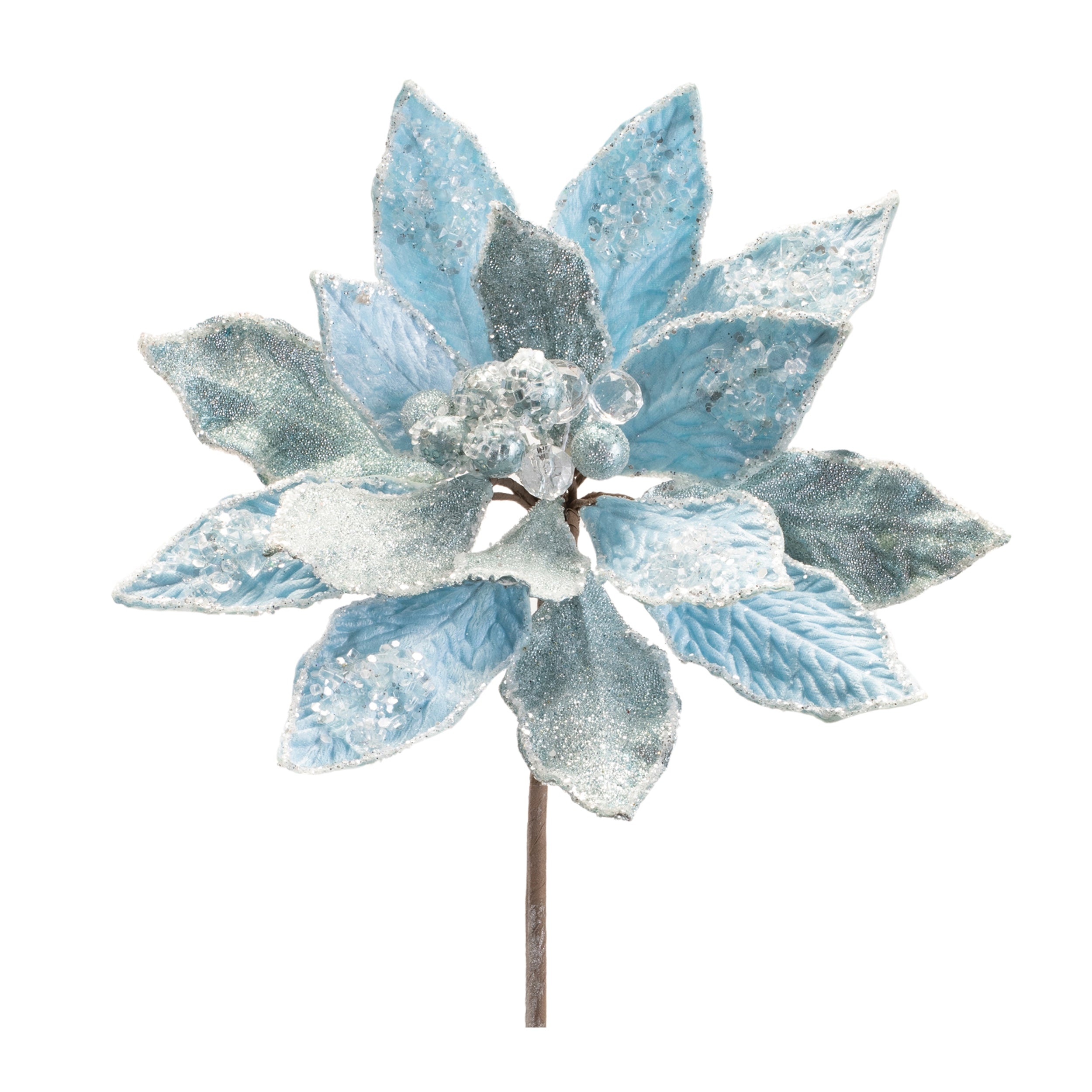 Poinsettia Stem (Set of 2) 28.5"H Velvet Fabric