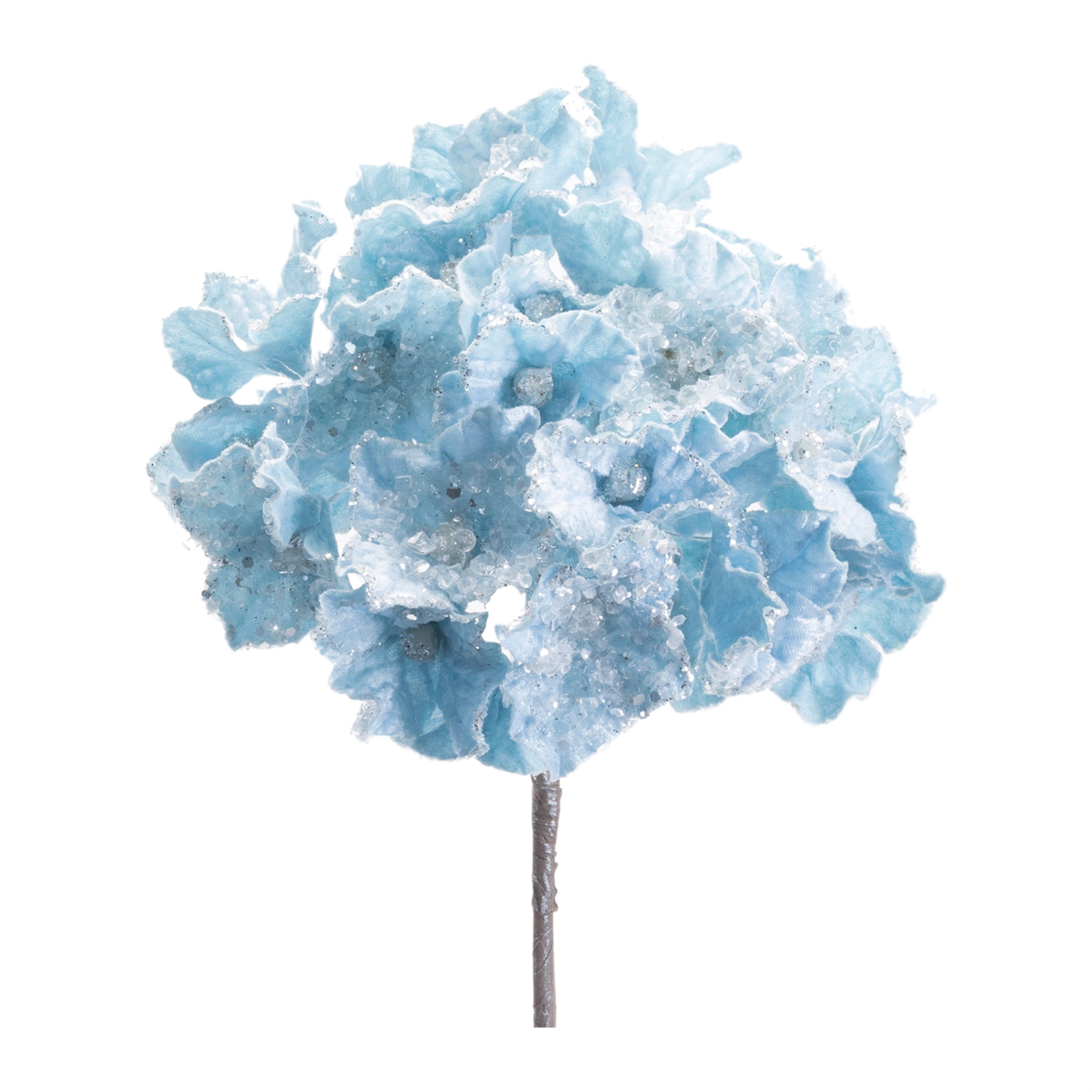 Hydrangea Stem (Set of 2) 27.5"H Velvet Fabric