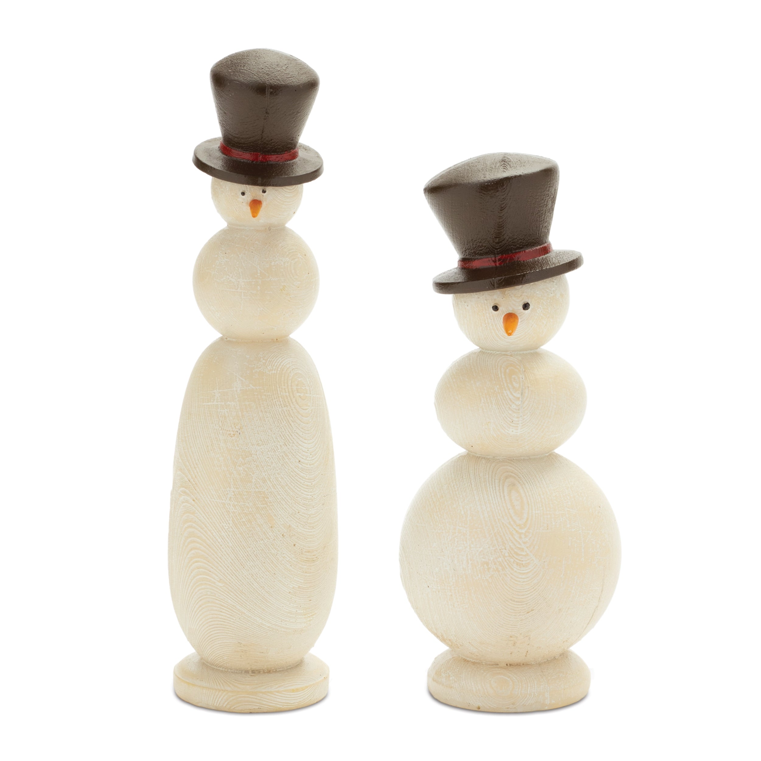 Snowman (Set of 2) 7"H, 8.5"H Resin