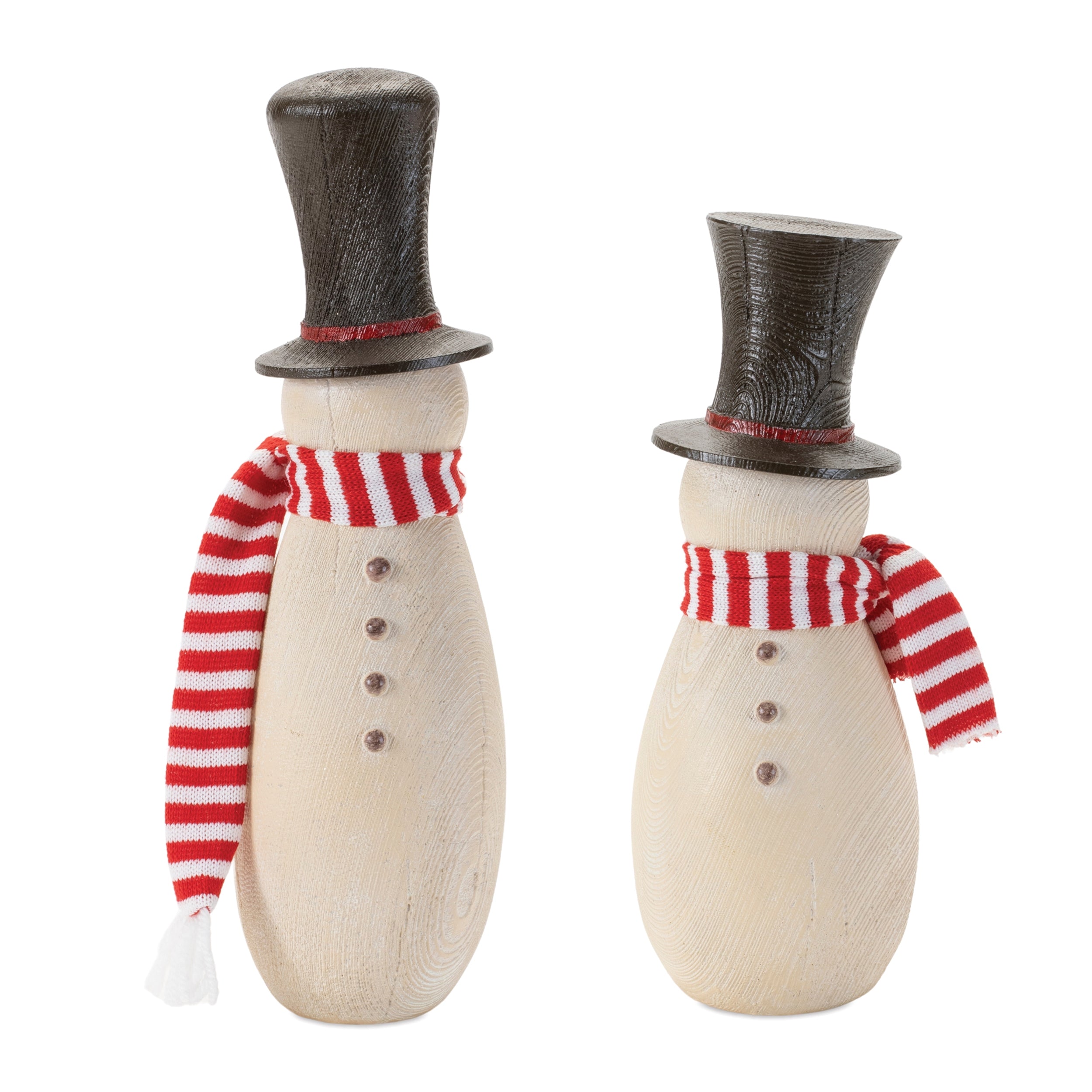 Snowman (Set of 2) 9.5"H, 11.5"H Resin/Fabric