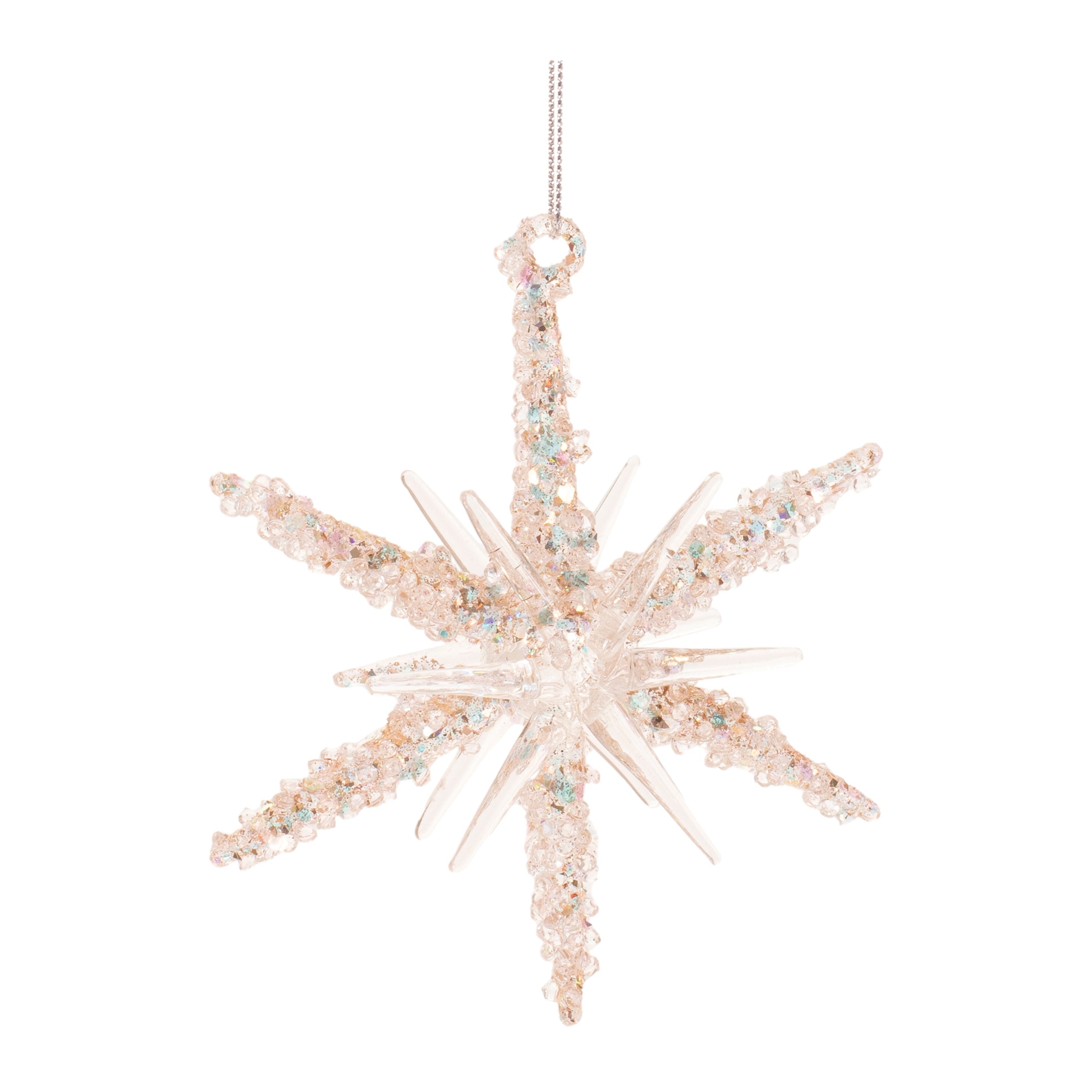 Star Ornament 4”H Glass