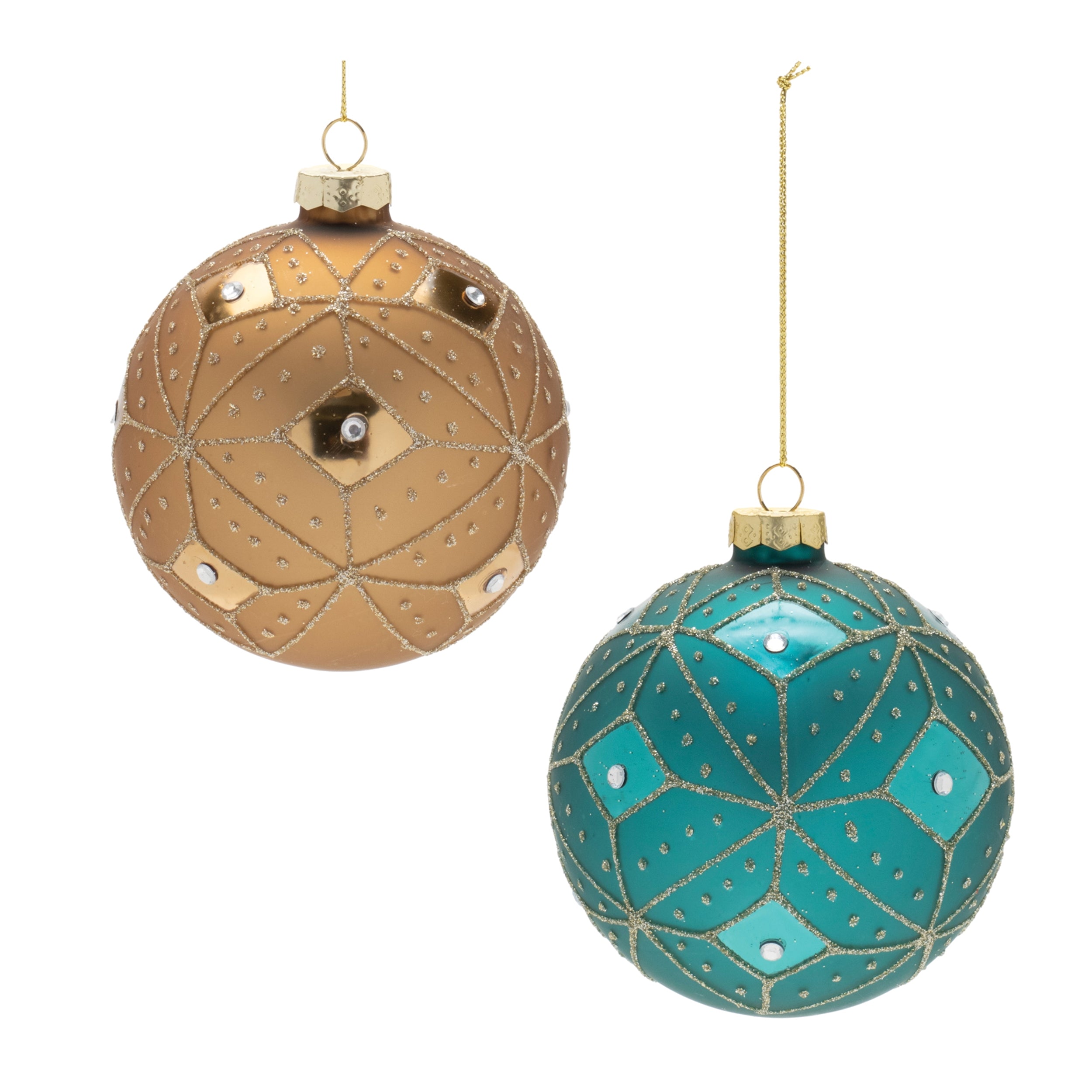 Ball Ornament (Set of 6) 4"D Glass
