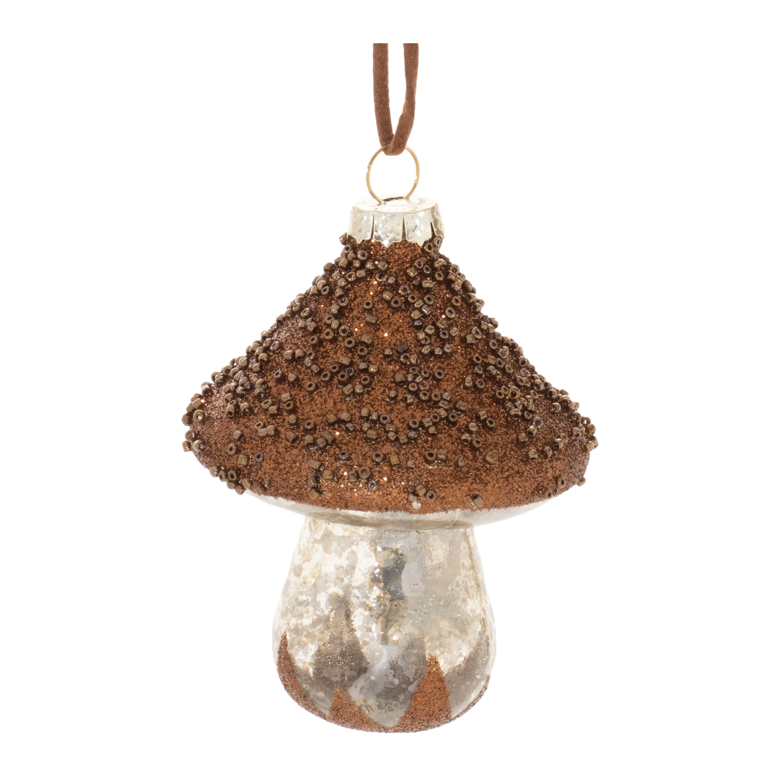 Mushroom Ornament (Set of 6) 4"H Glass