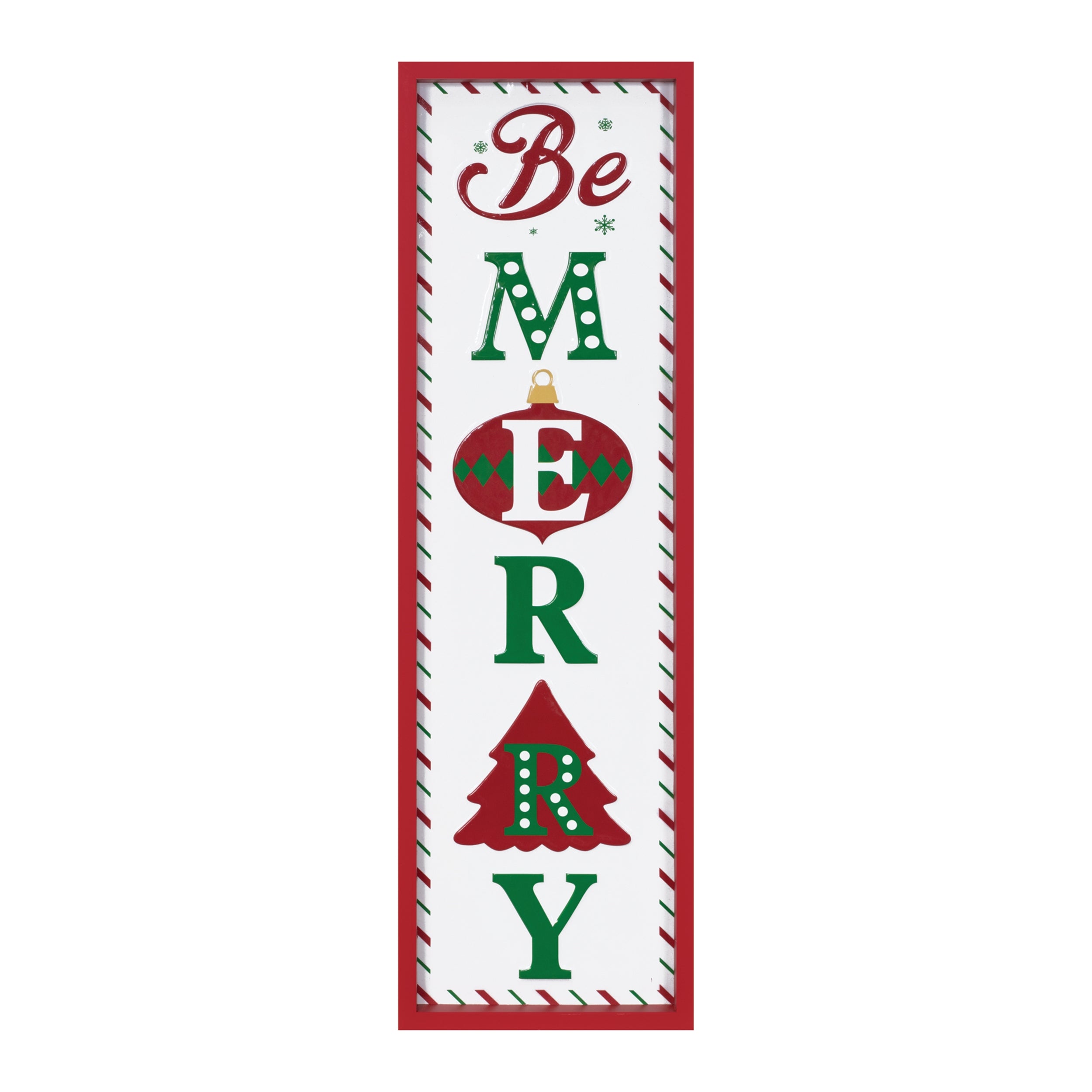 Be Merry Sign 9"L x 30"H Iron/Wood