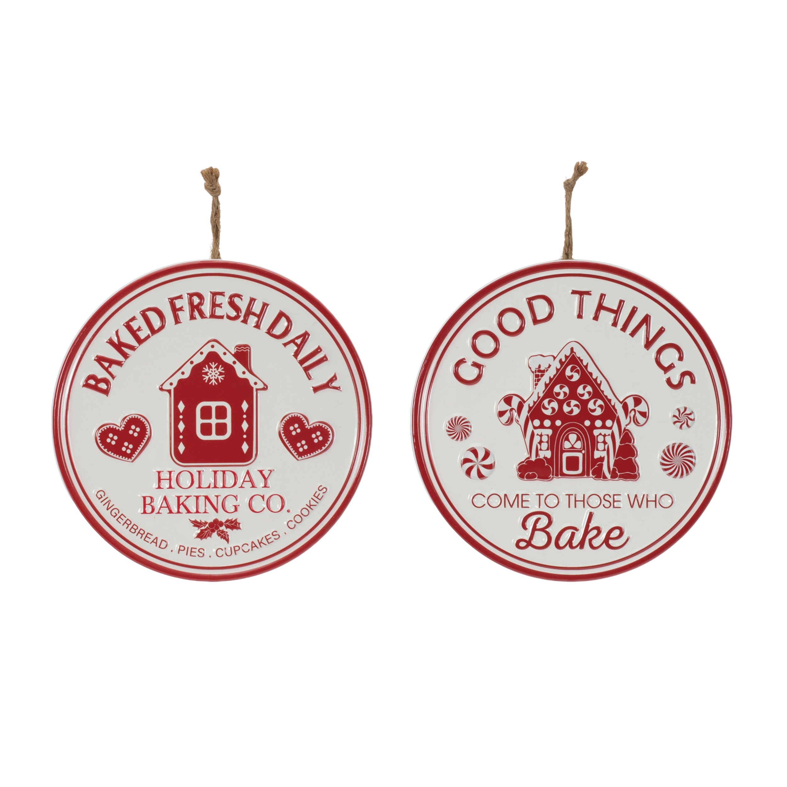Bake Ornament Disc (2 Asst) 8”D Iron