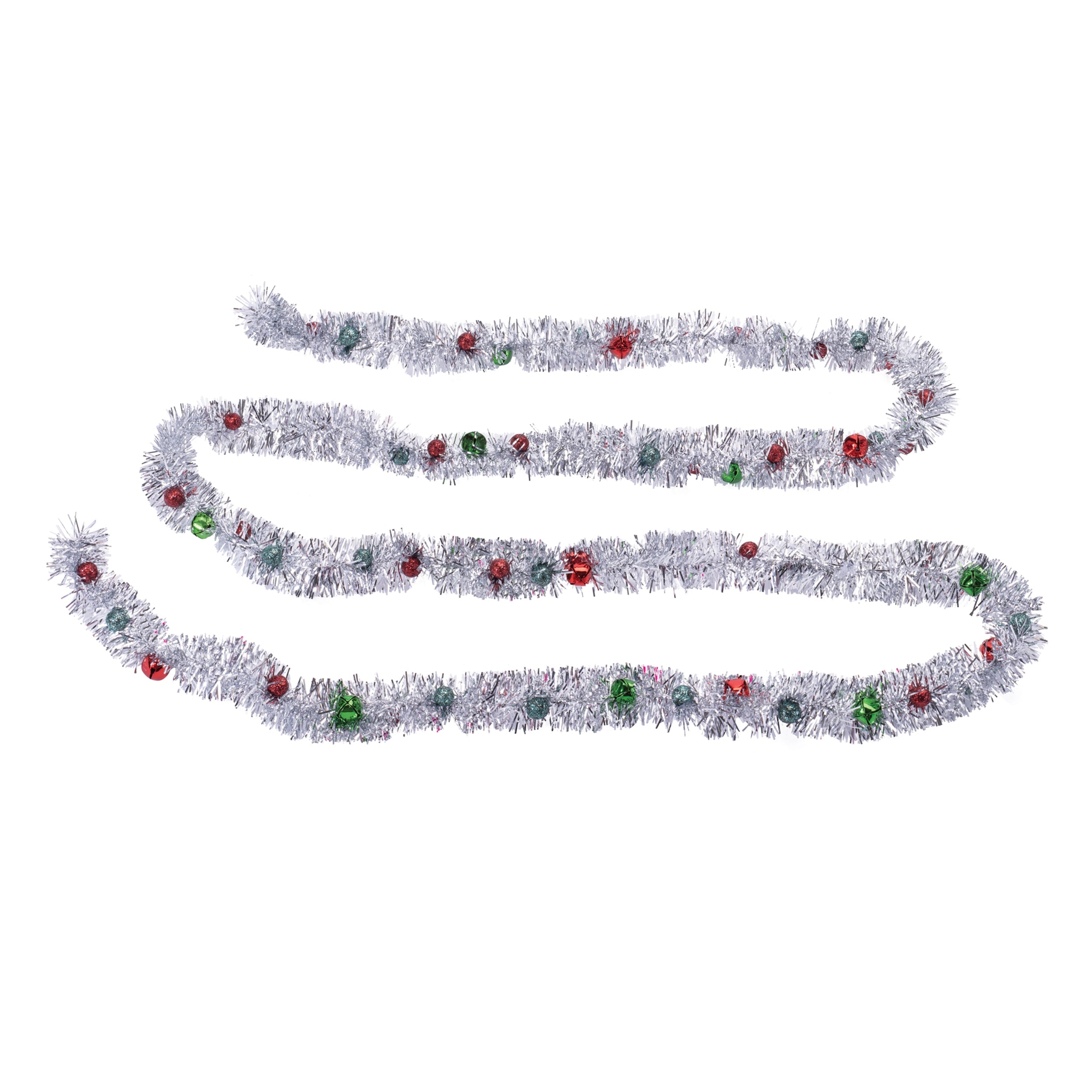 Tinsel and Bell Garland (Set of 2) 6'L Plastic