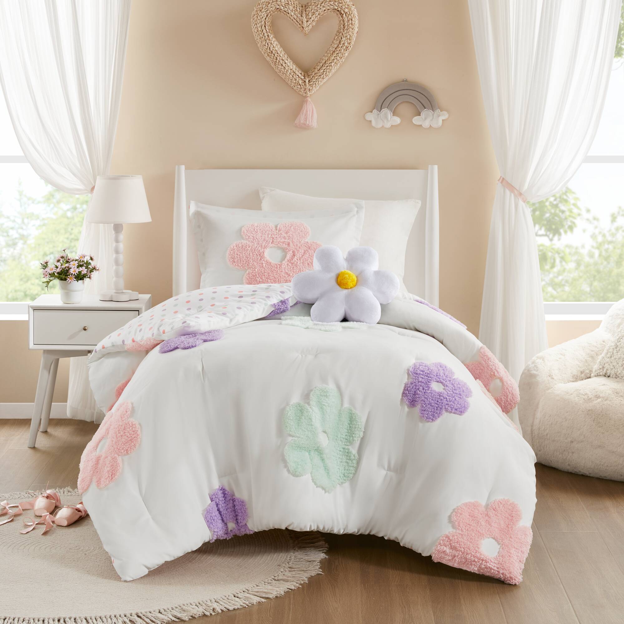 Gracie Cotton Comforter Set with Chenille Trim