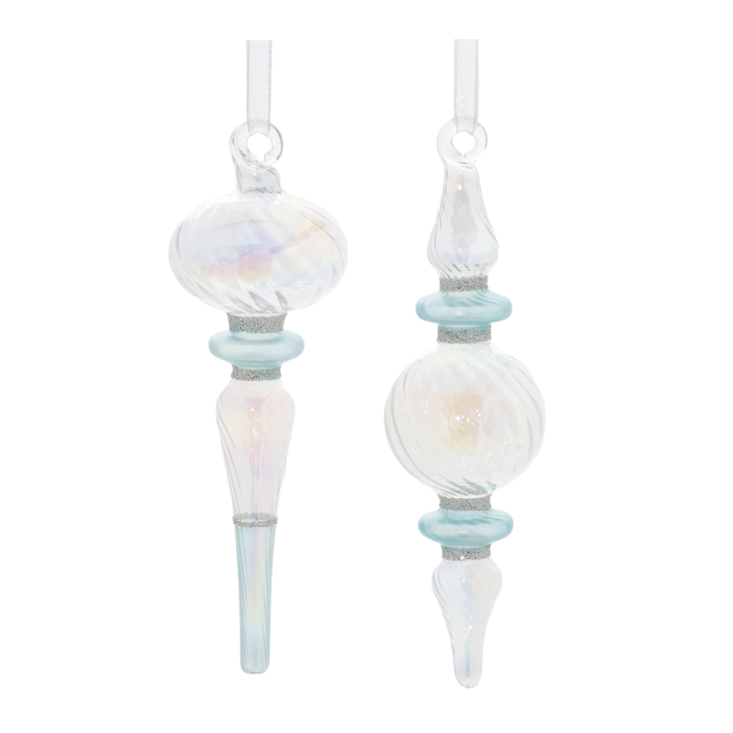 Finial Drop Ornament (Set of 12) 5.5"H Glass