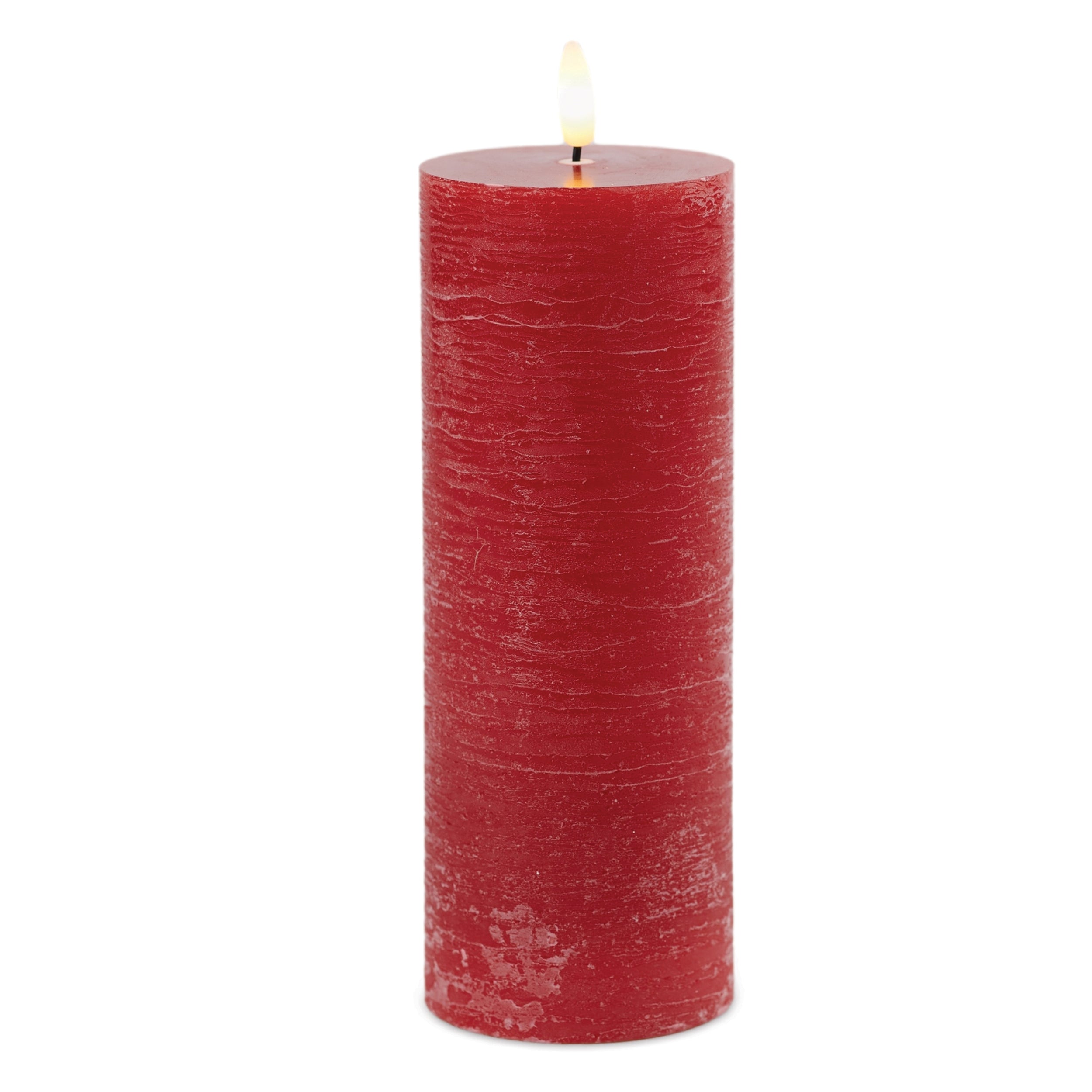 FIA Wick Candle RED (Set of 2) 3"D x 8"H Wax/Plastic 2 C Batteries Not Included