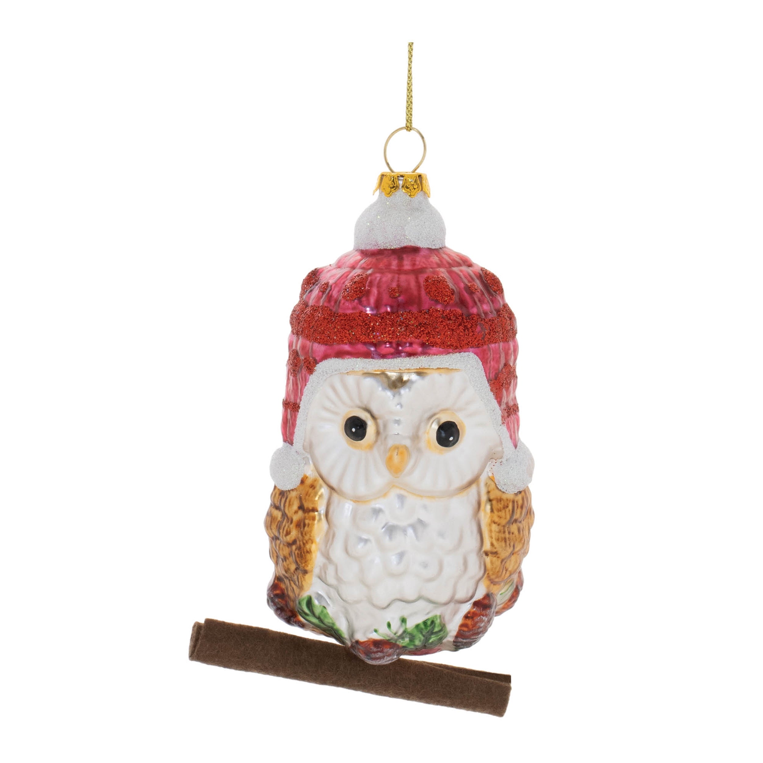 Owl Ornament (Set of 12) 5"H Glass