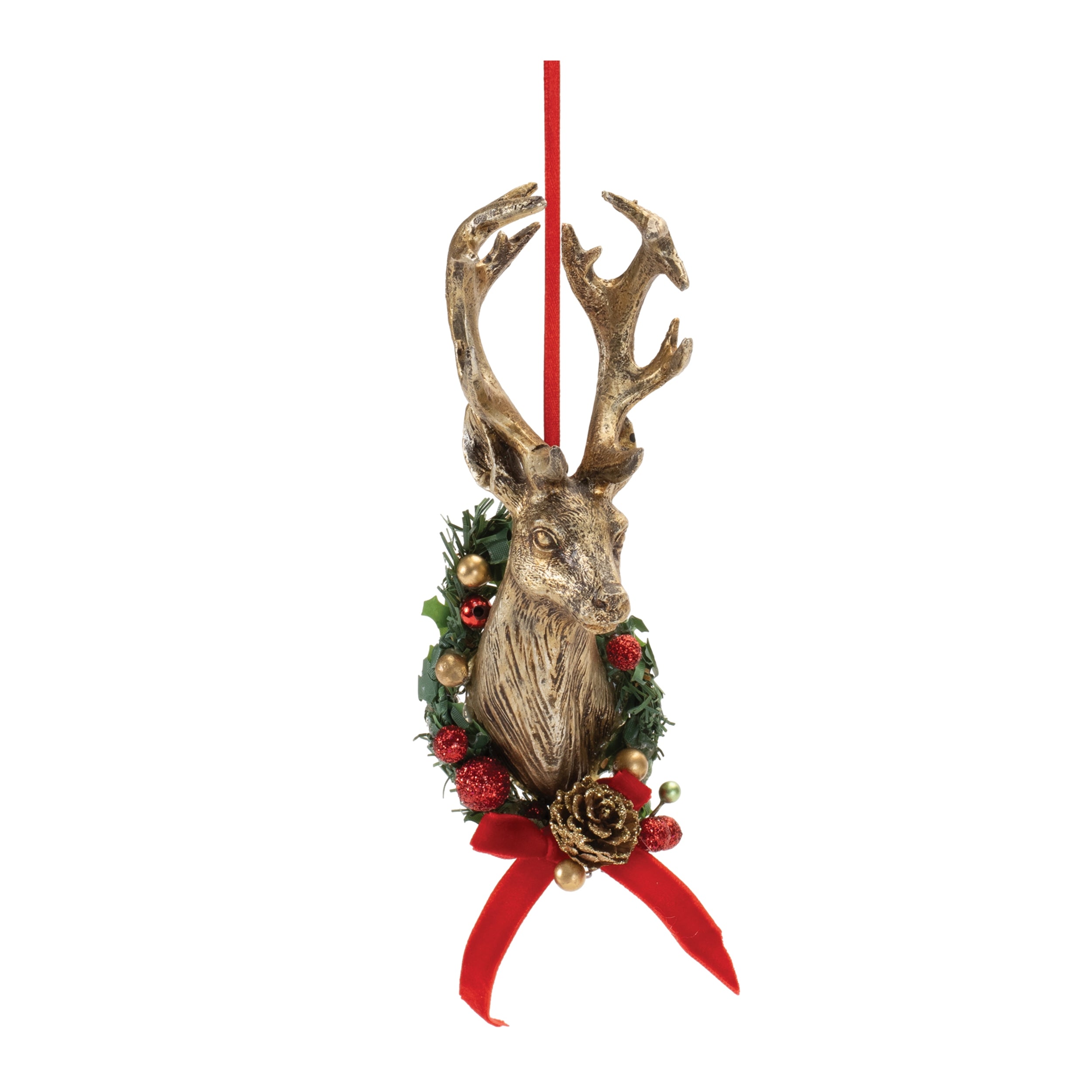 Deer Mount Ornament 6”H Resin