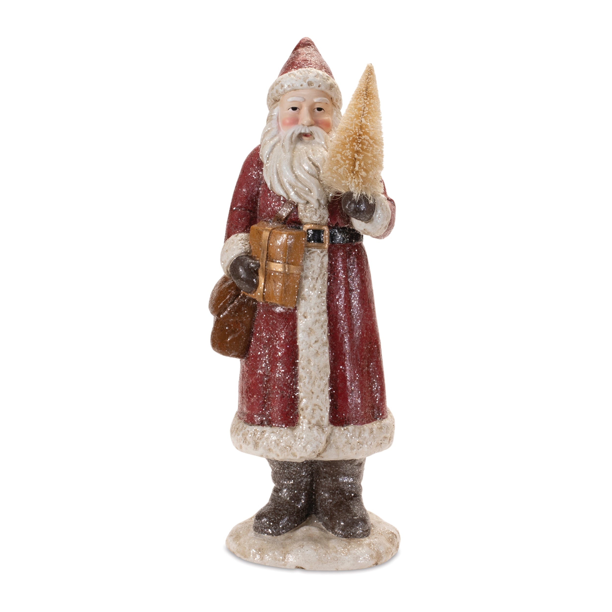 Santa w/Tree 18”H Paper Pulp