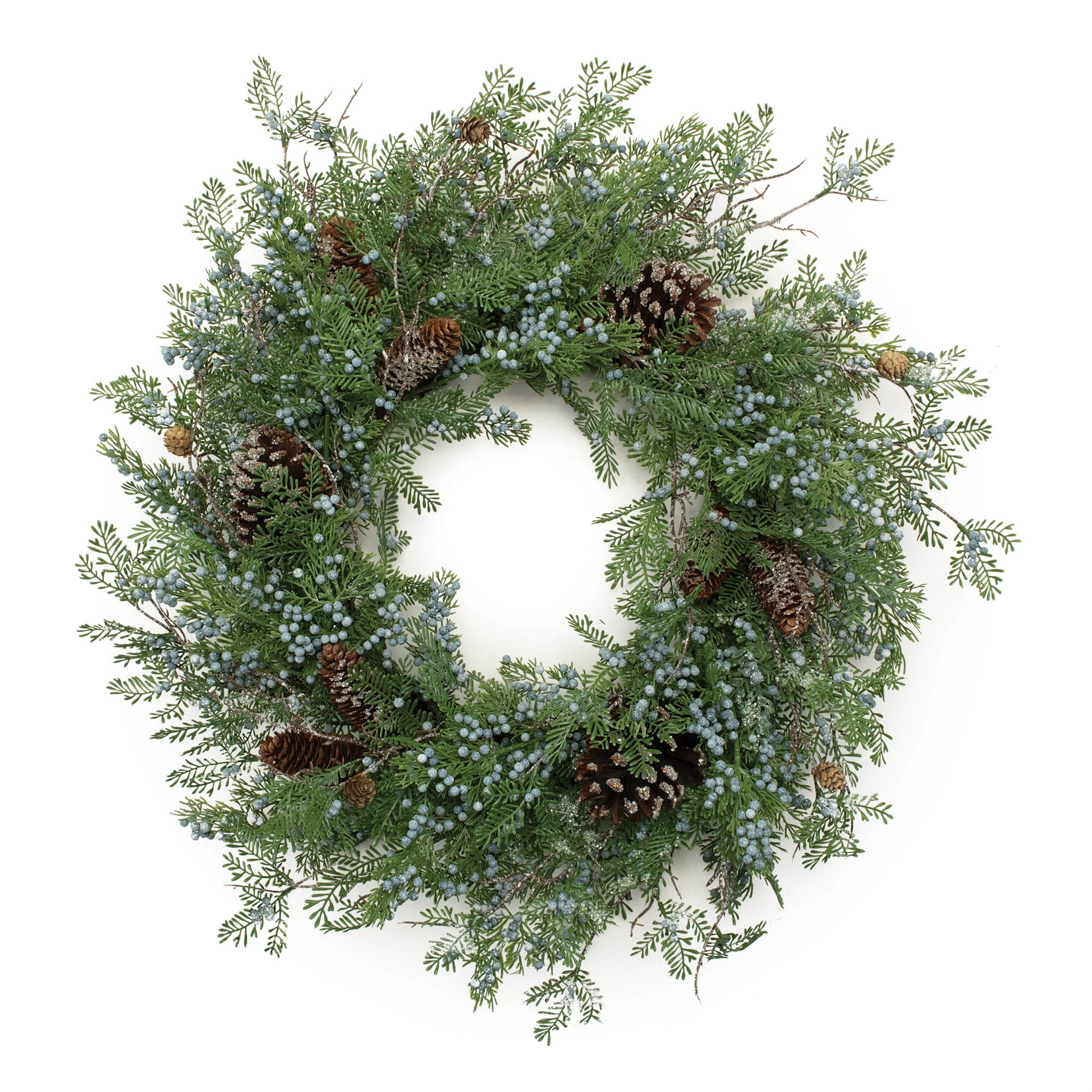 Mixed Juniper Wreath 26"D Faux Floral Materials