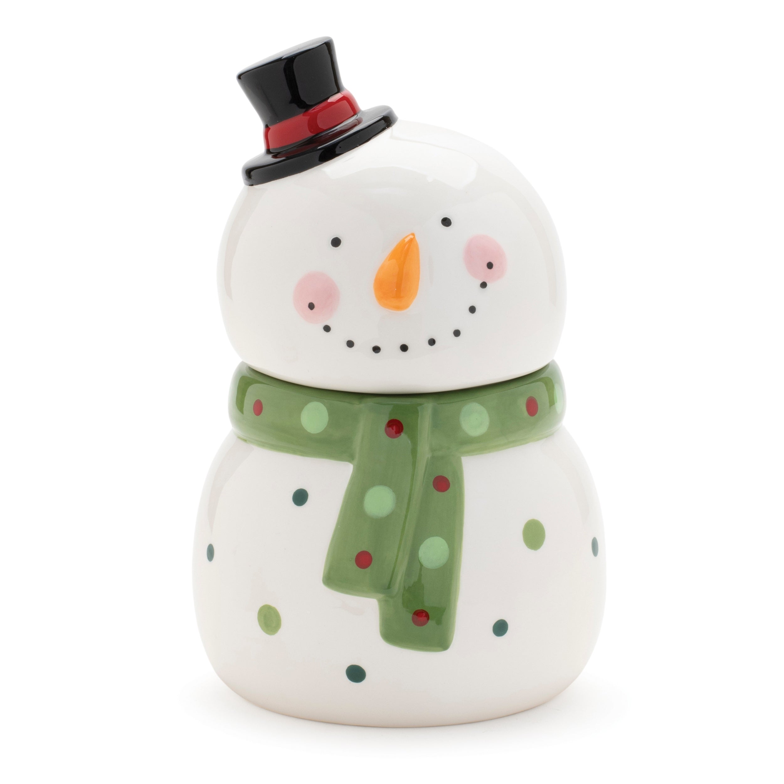 Snowman Jar 5.5"D x 9"H Dolomite