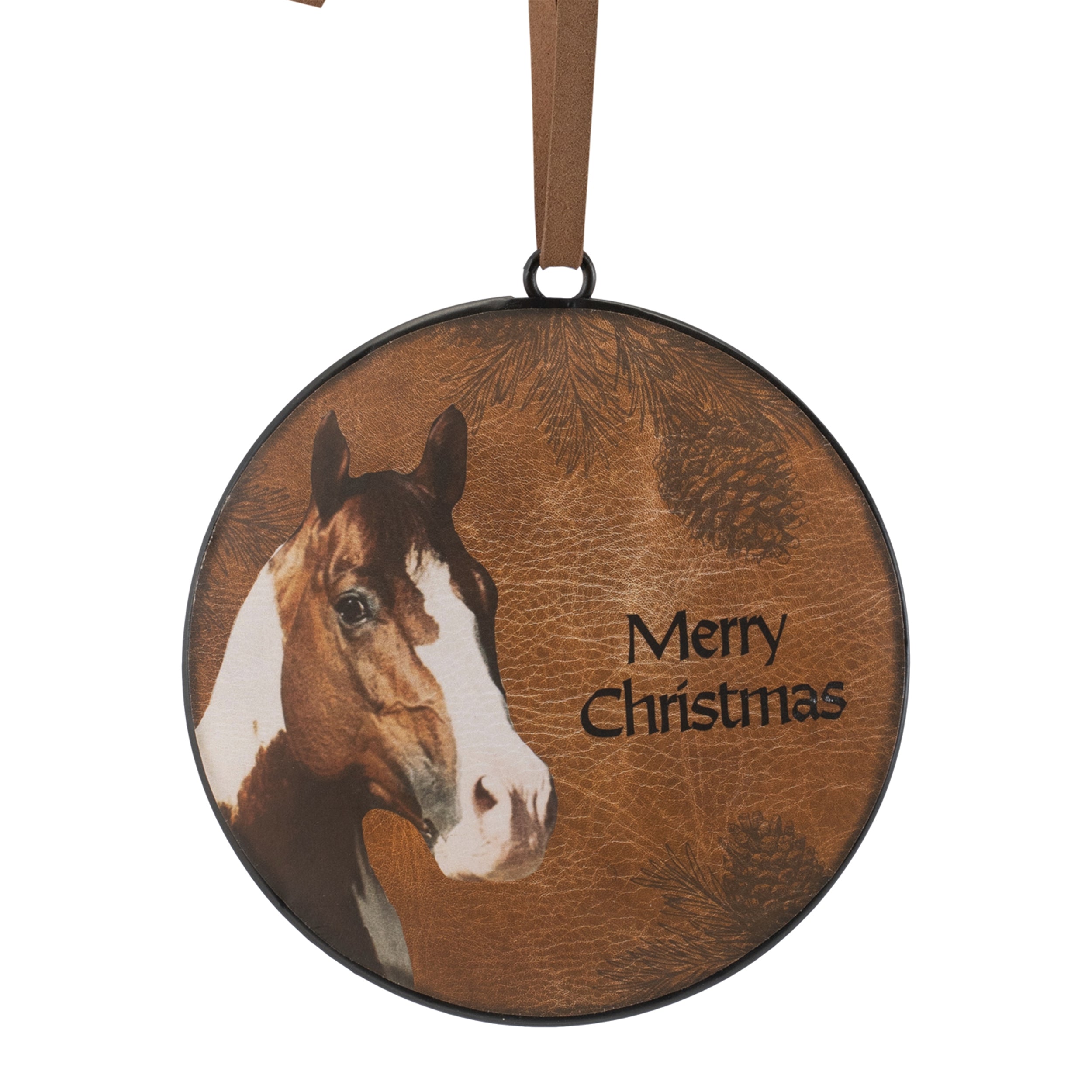 Horse Disc Ornament 6”H Iron