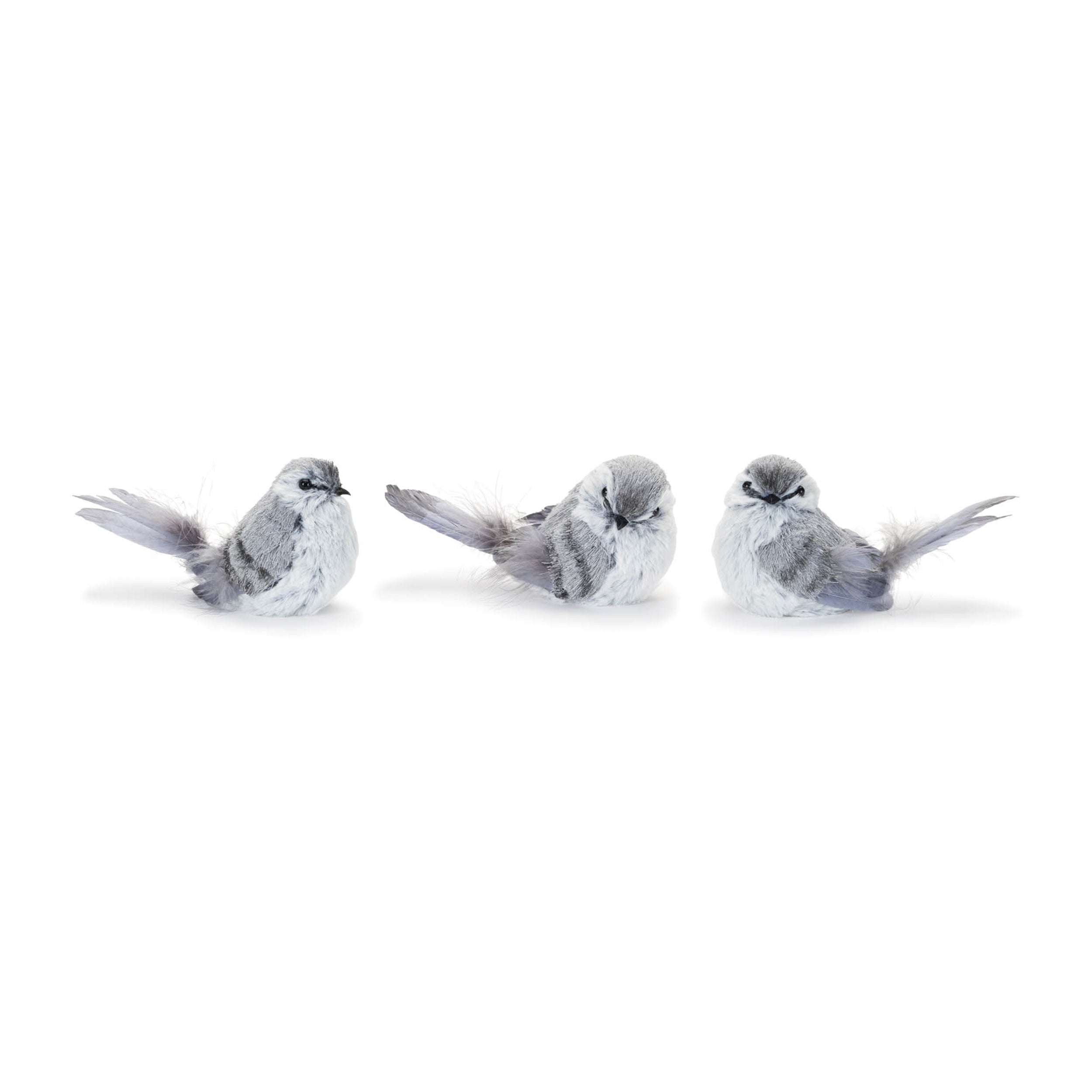 Bird (Set of 12) 3.5"H Foam/Polyester/Feather
