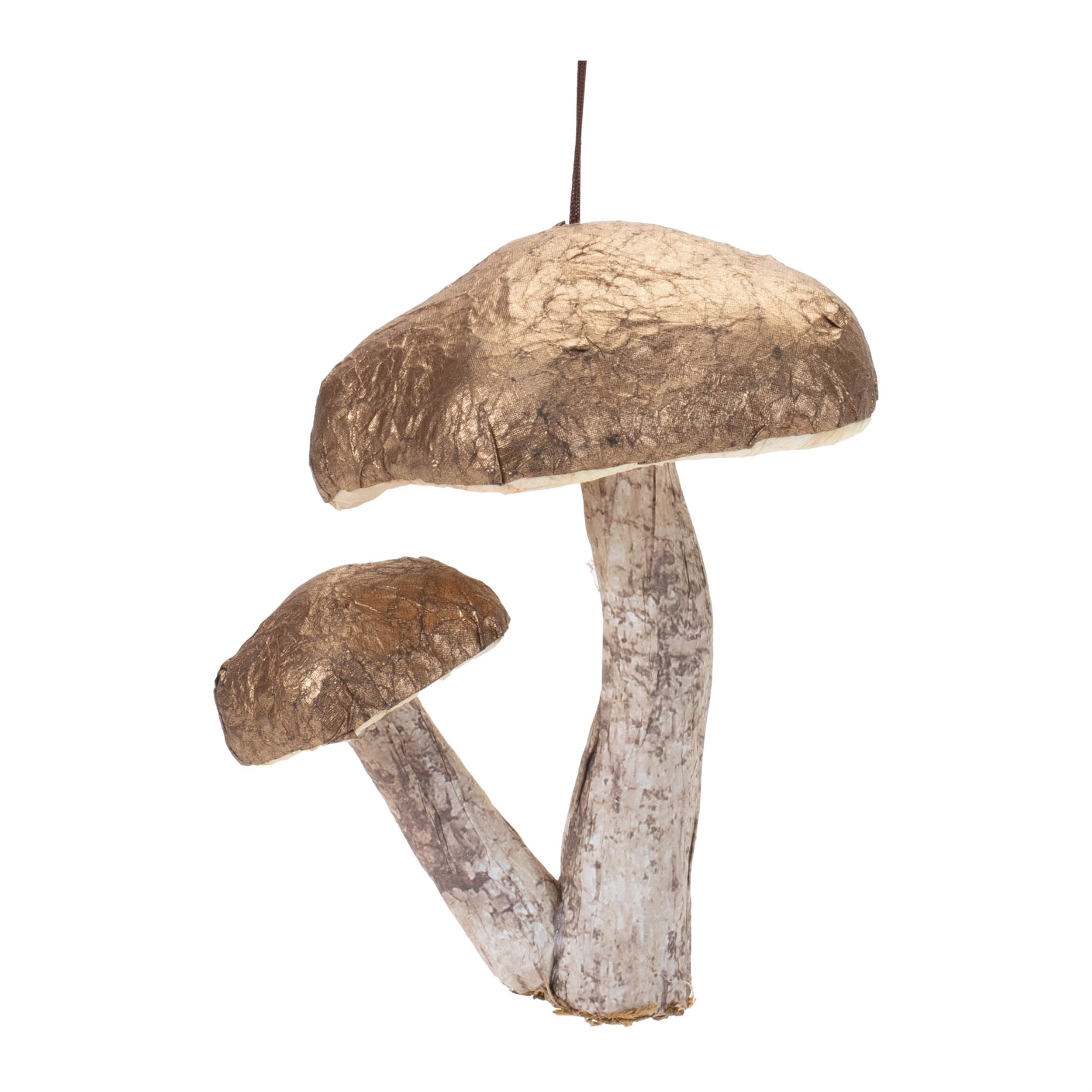 Double Mushroom Ornament (Set of 6) 4.75"H Foam/Paper