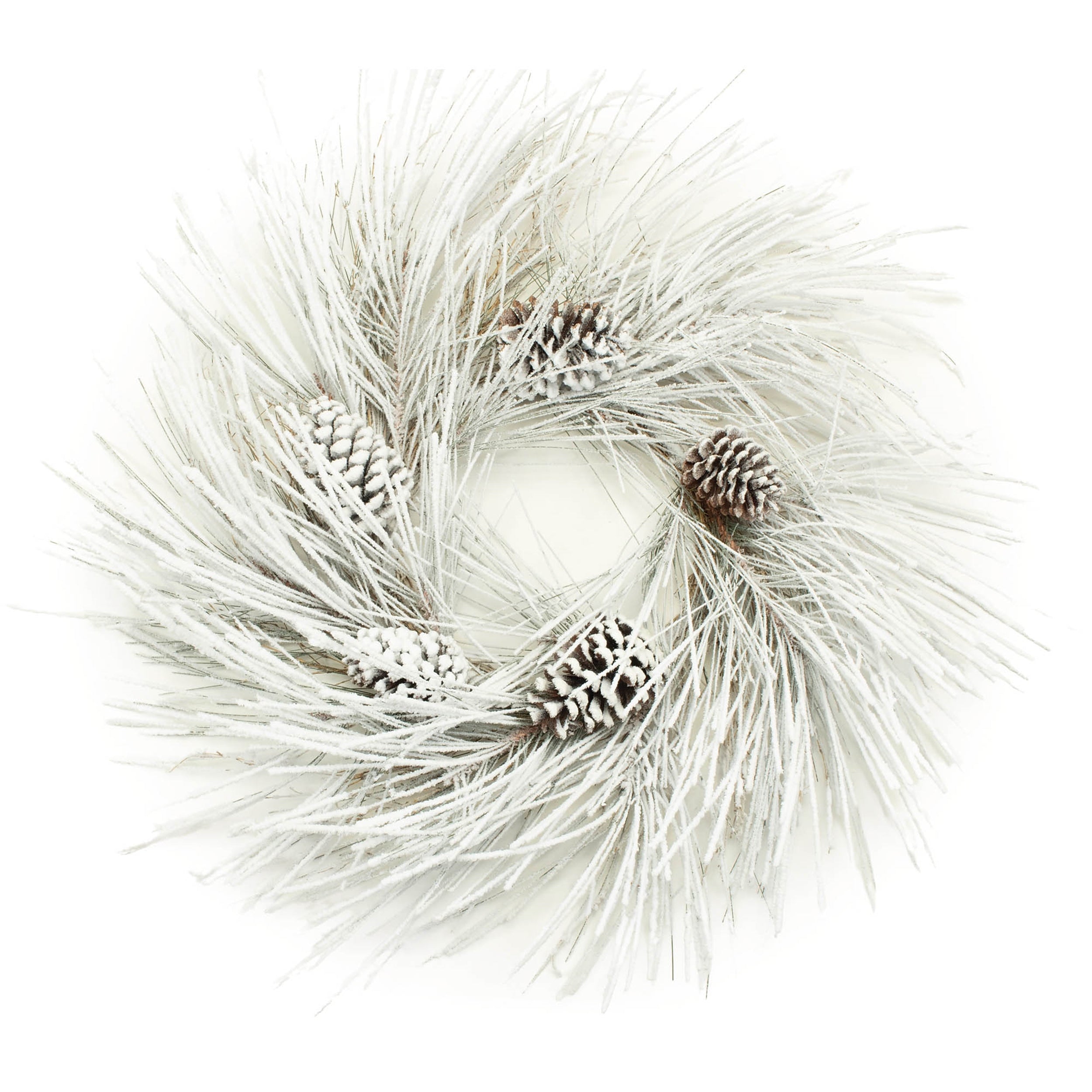 Flocked Pine Wreath 28"D PVC