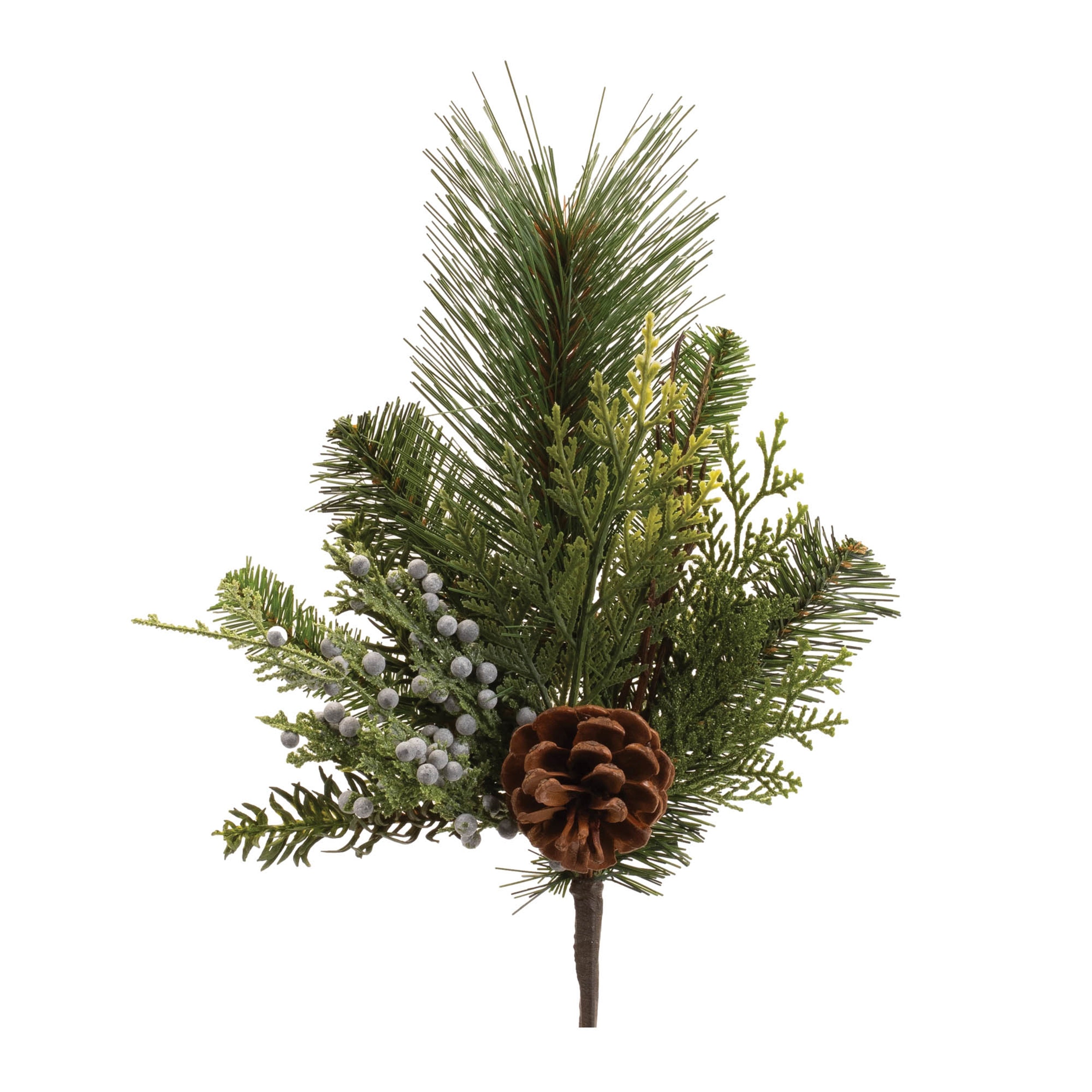 Mixed Pine Spray (Set of 12) 15"H PVC