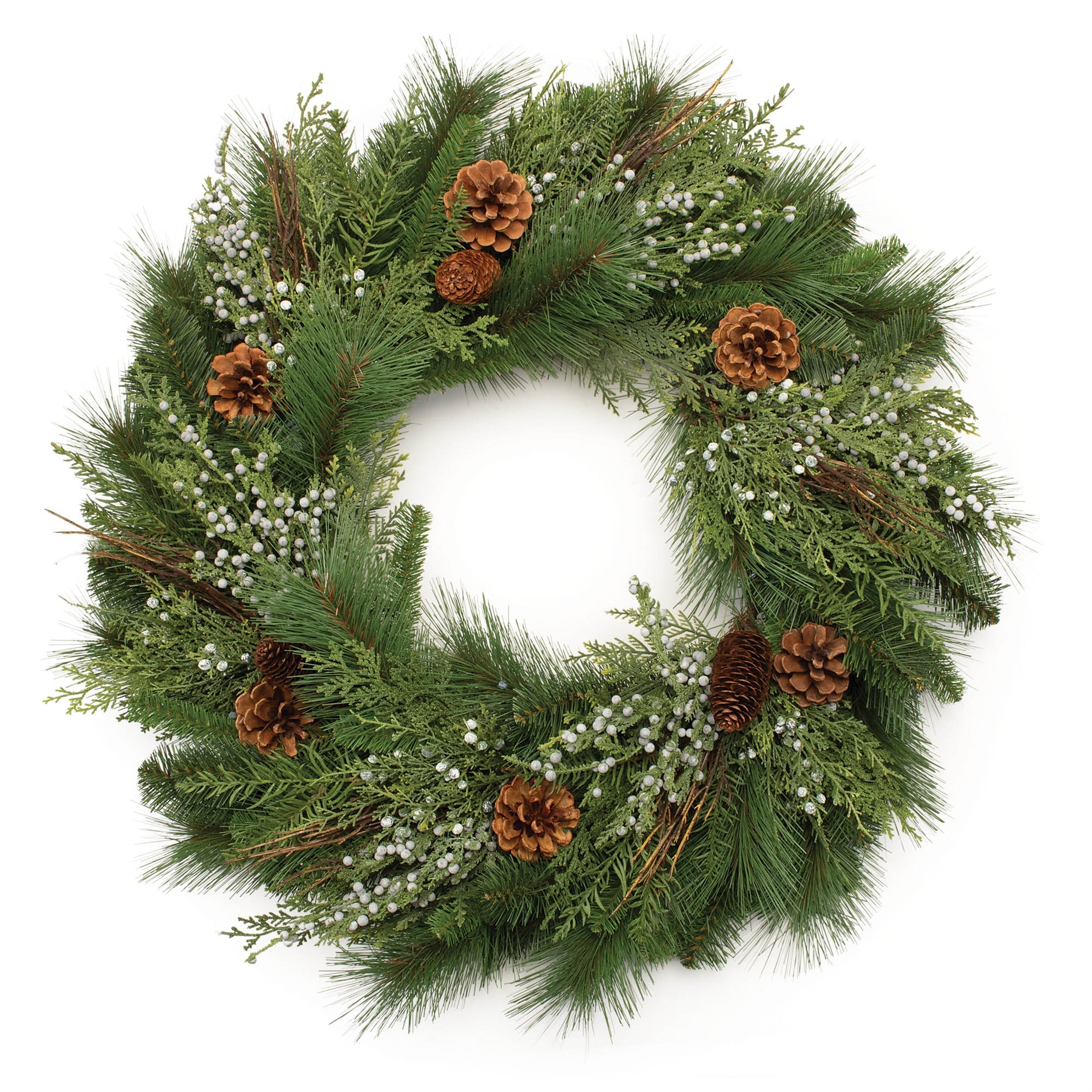 Mixed Pine Wreath 30"D PVC