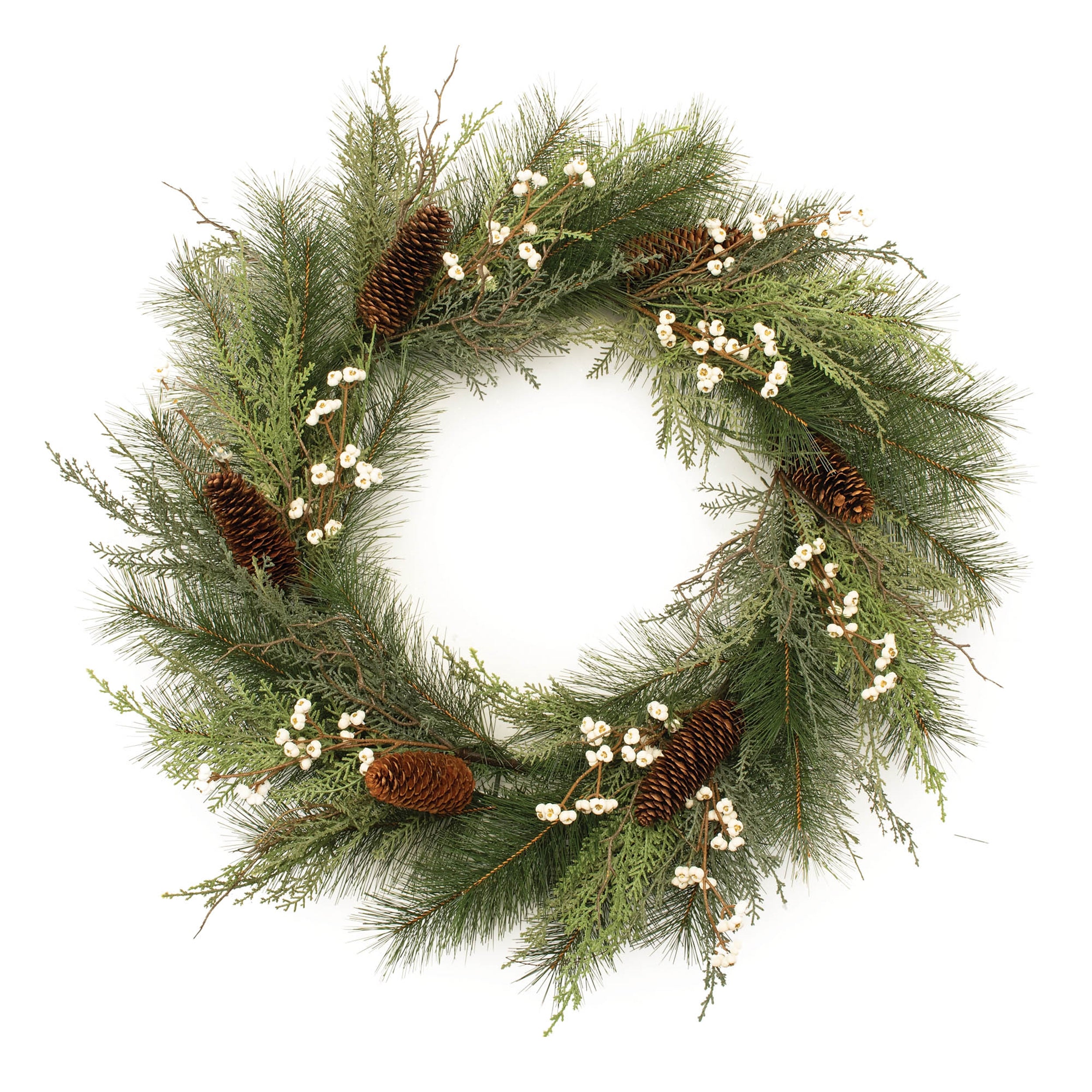 Pine w/Tallow Berry Wreath 28"D PVC