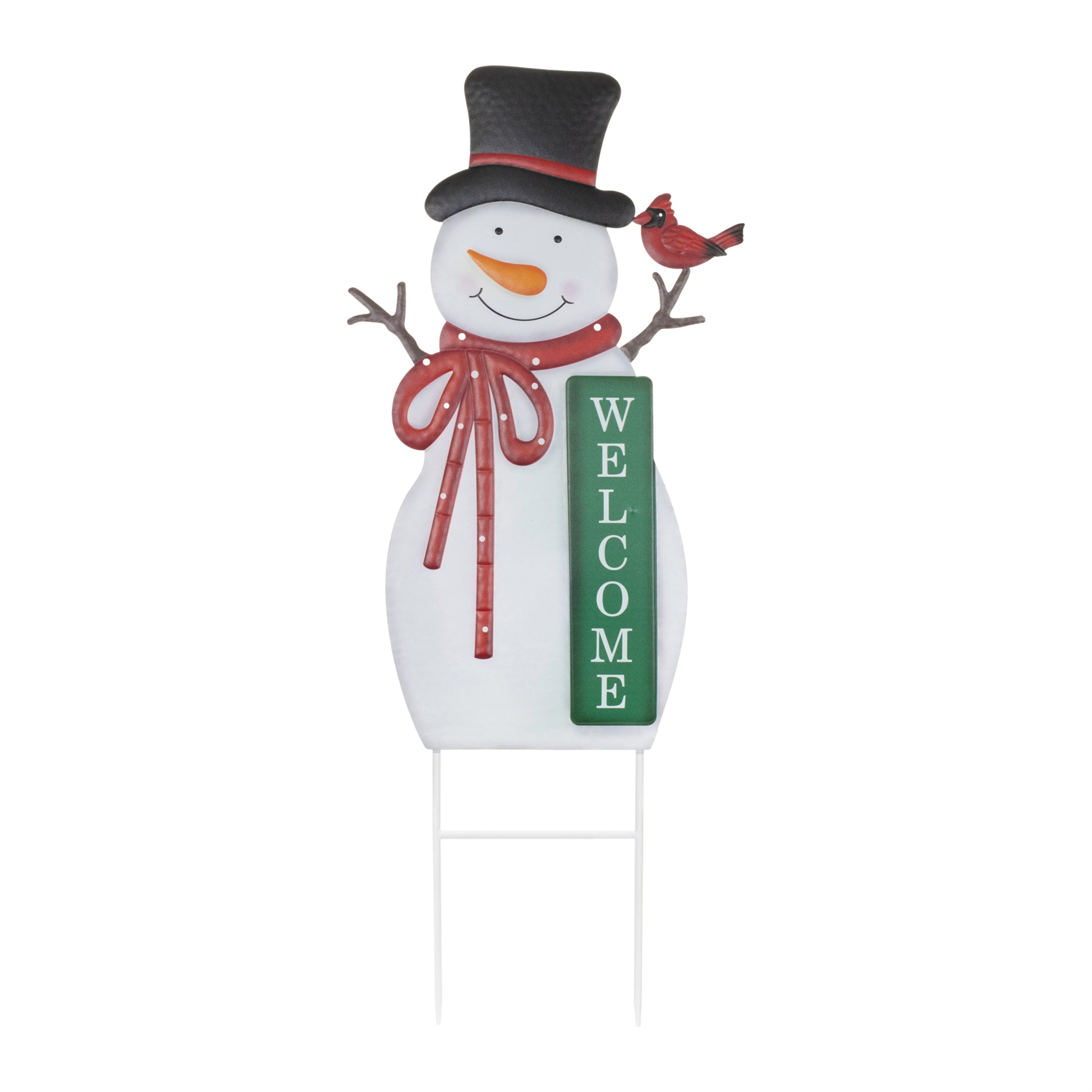Snowman/Welcome Stake 38.5”H Iron