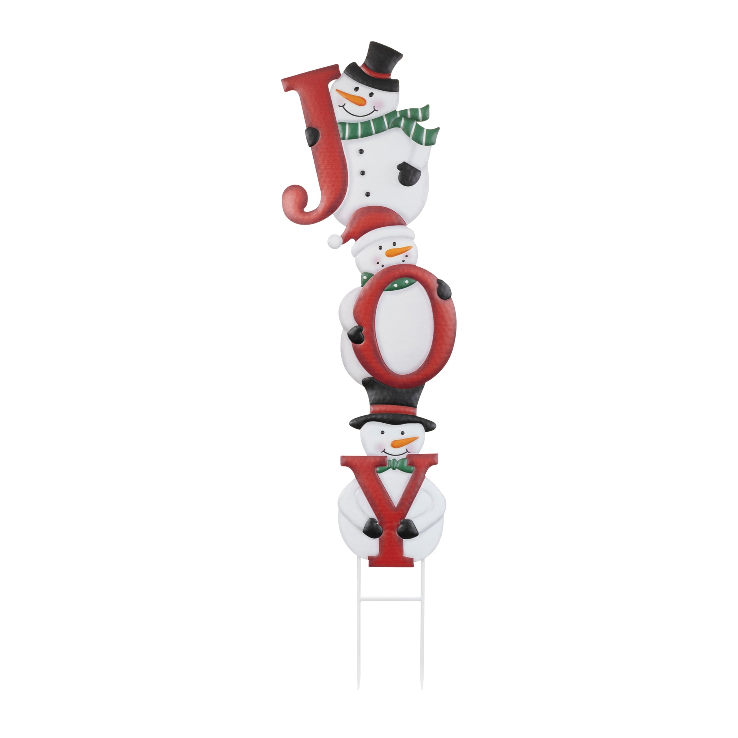 JOY/Snowman Stake 50”H Iron