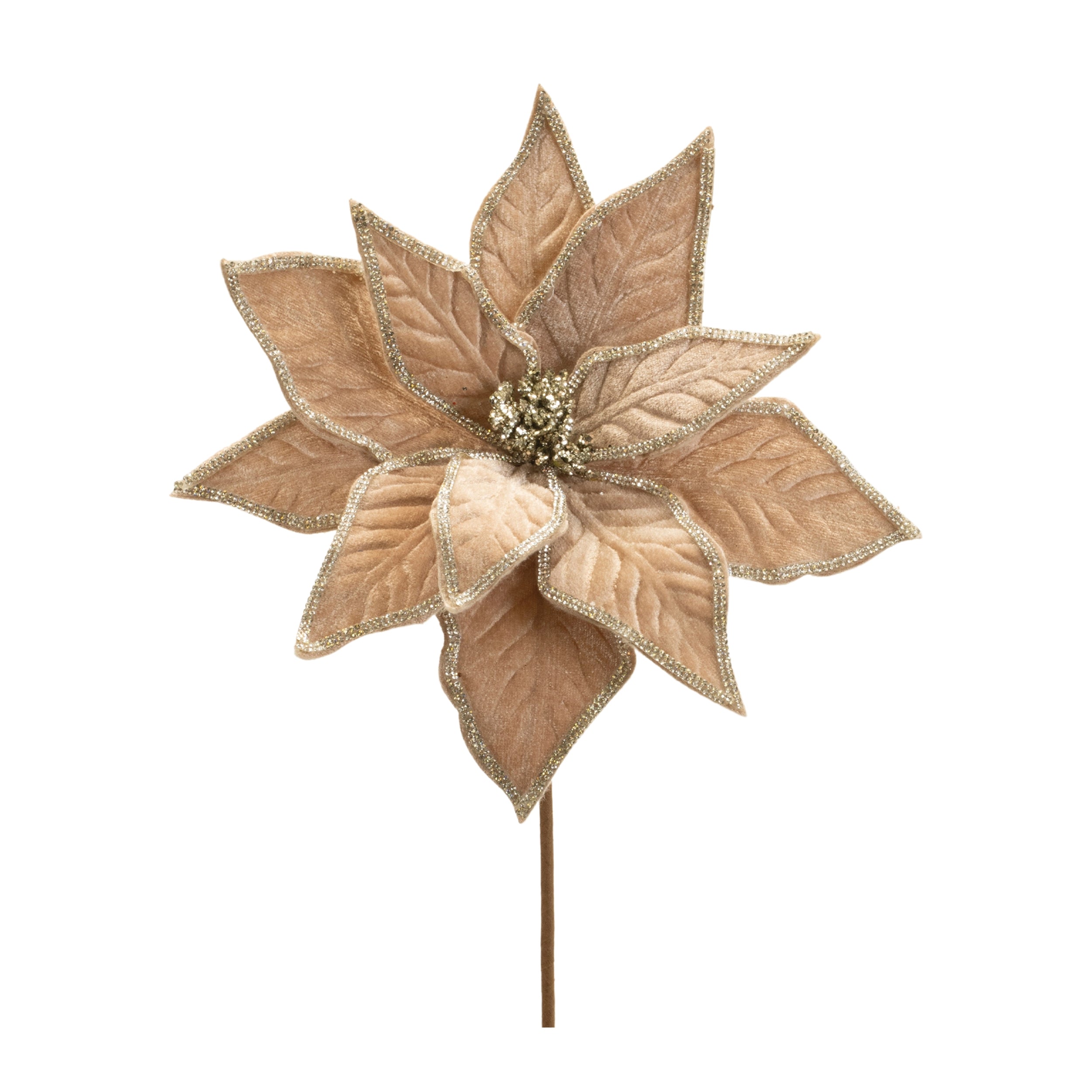 Poinsettia Stem 15”H Polyester