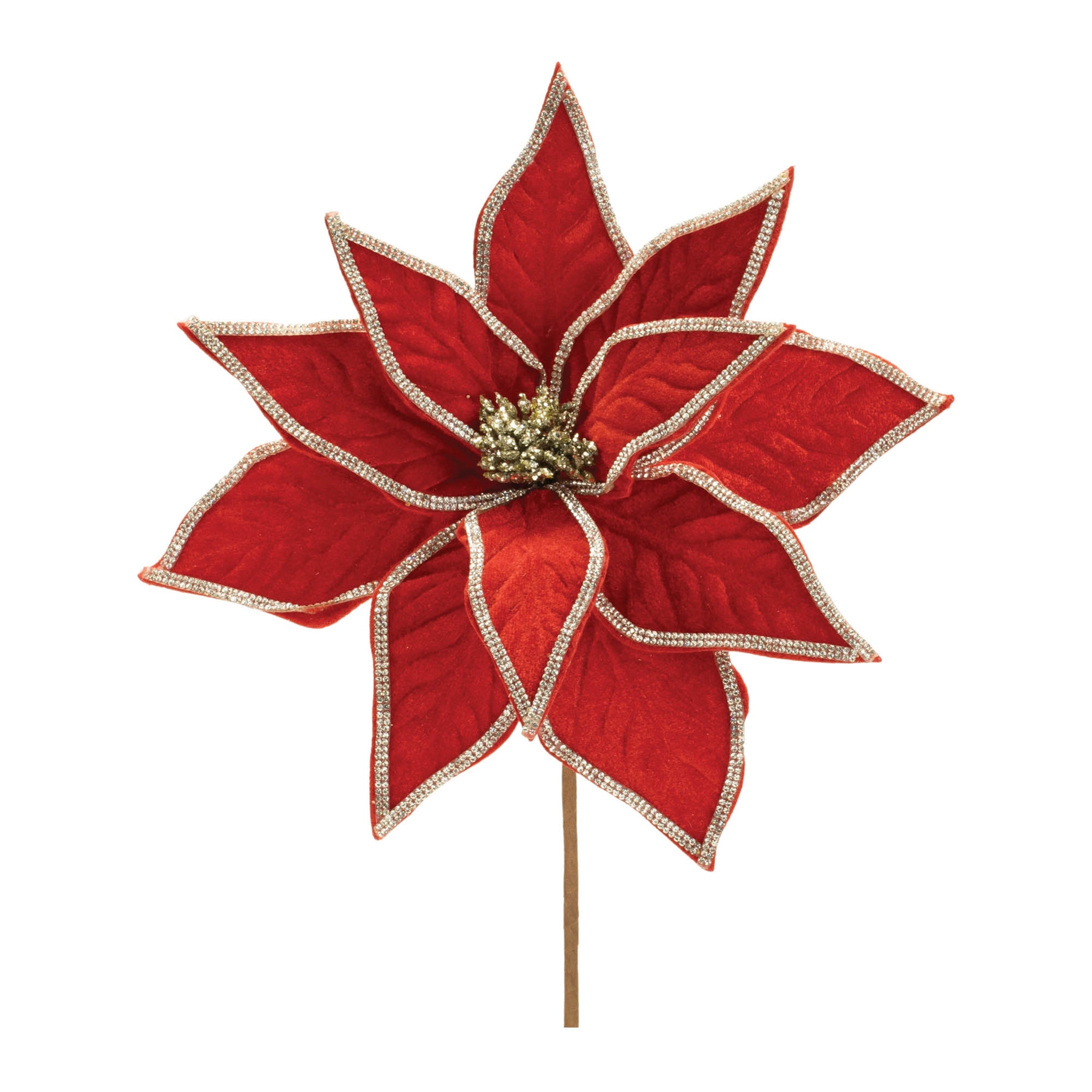 Poinsettia Stem (Set of 2) 15"H Polyester
