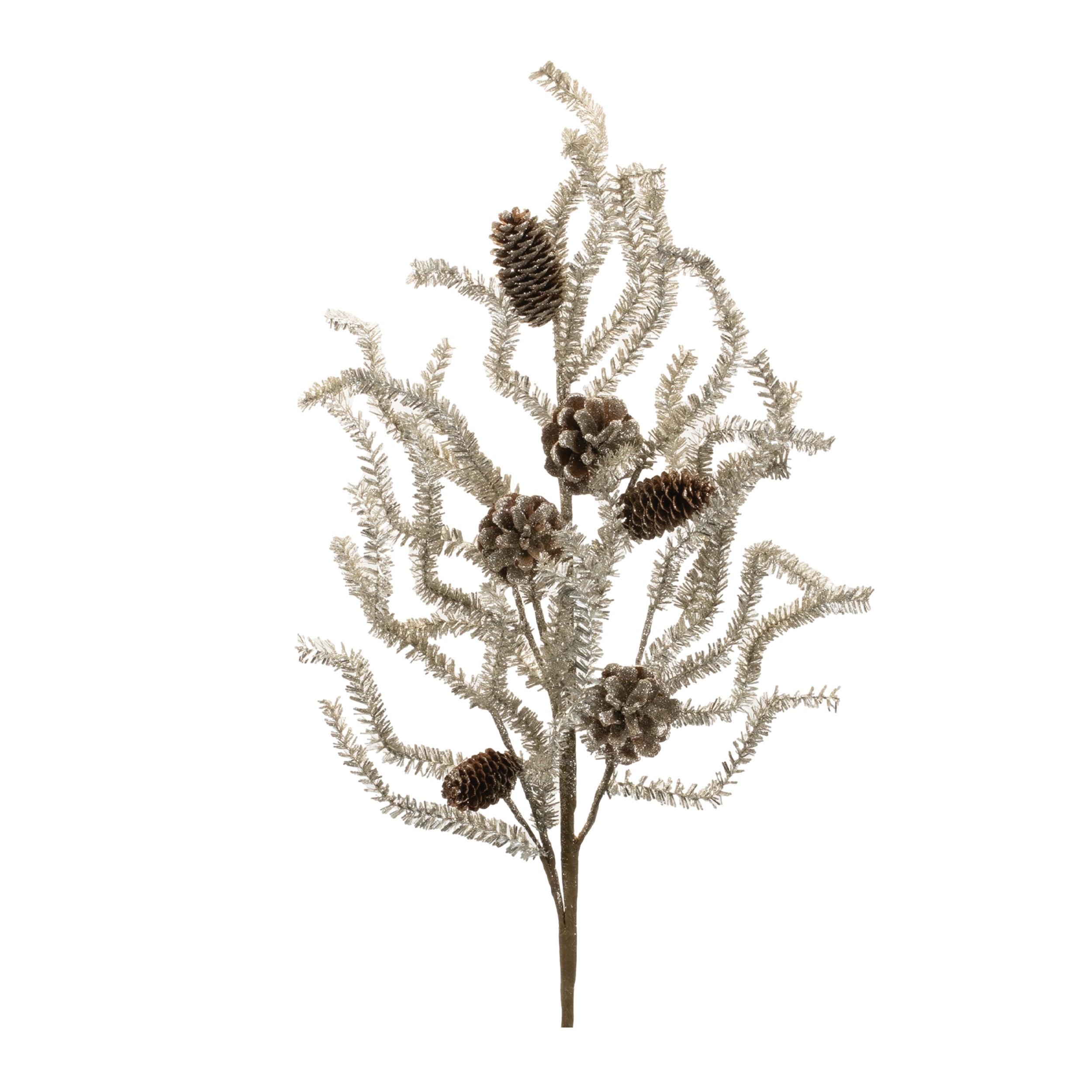 Tinsel Pine Spray 32”H /Cone